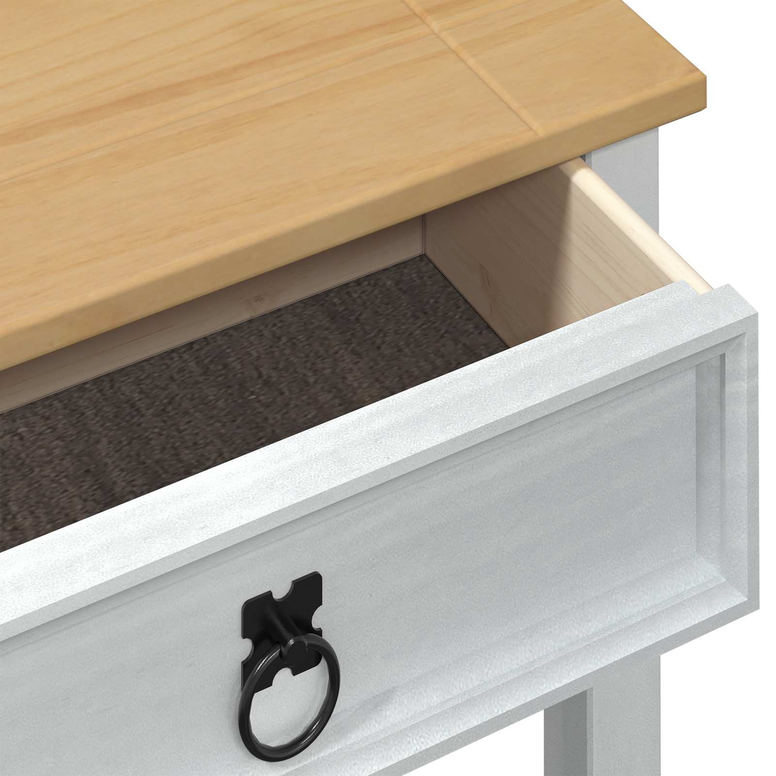 Table console avec tiroir Blanc 55 x 35 x 73 cm Pin massif - XIOS