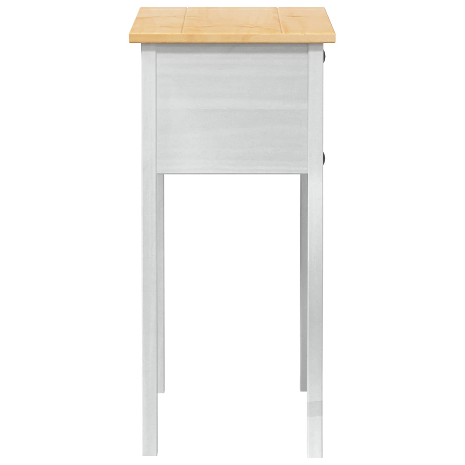 Table console avec tiroir Blanc 73 x 35 x 73 cm Pin massif - XIOS