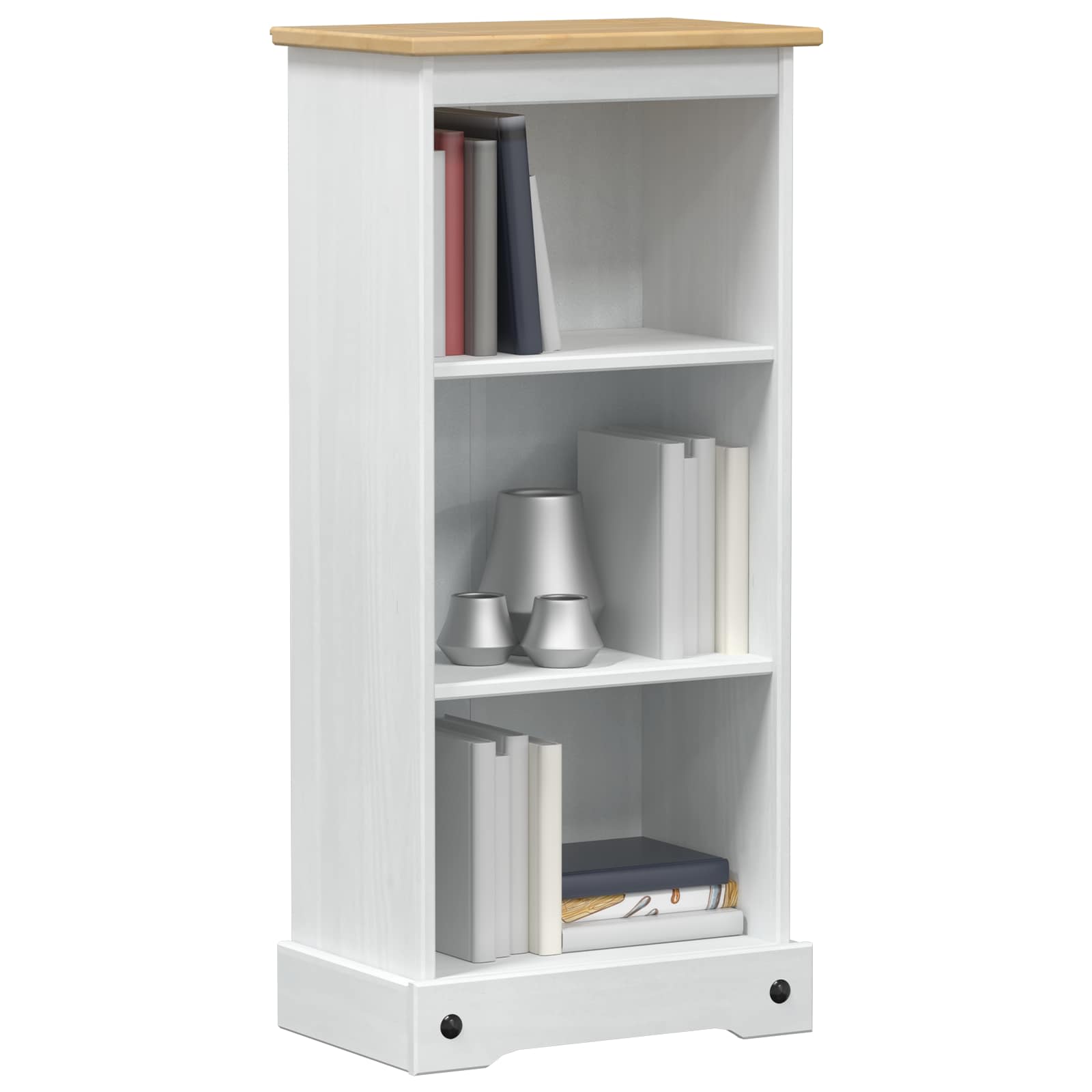 Bibliothèque Blanc 46 x 29 x 100 cm Pin massif - XIOS