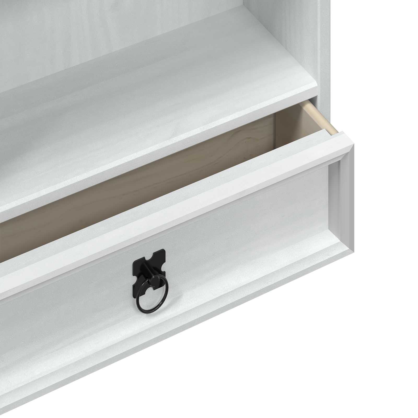 Meuble CD Blanc 52 x 17.5 x 103 cm Pin massif - XIOS