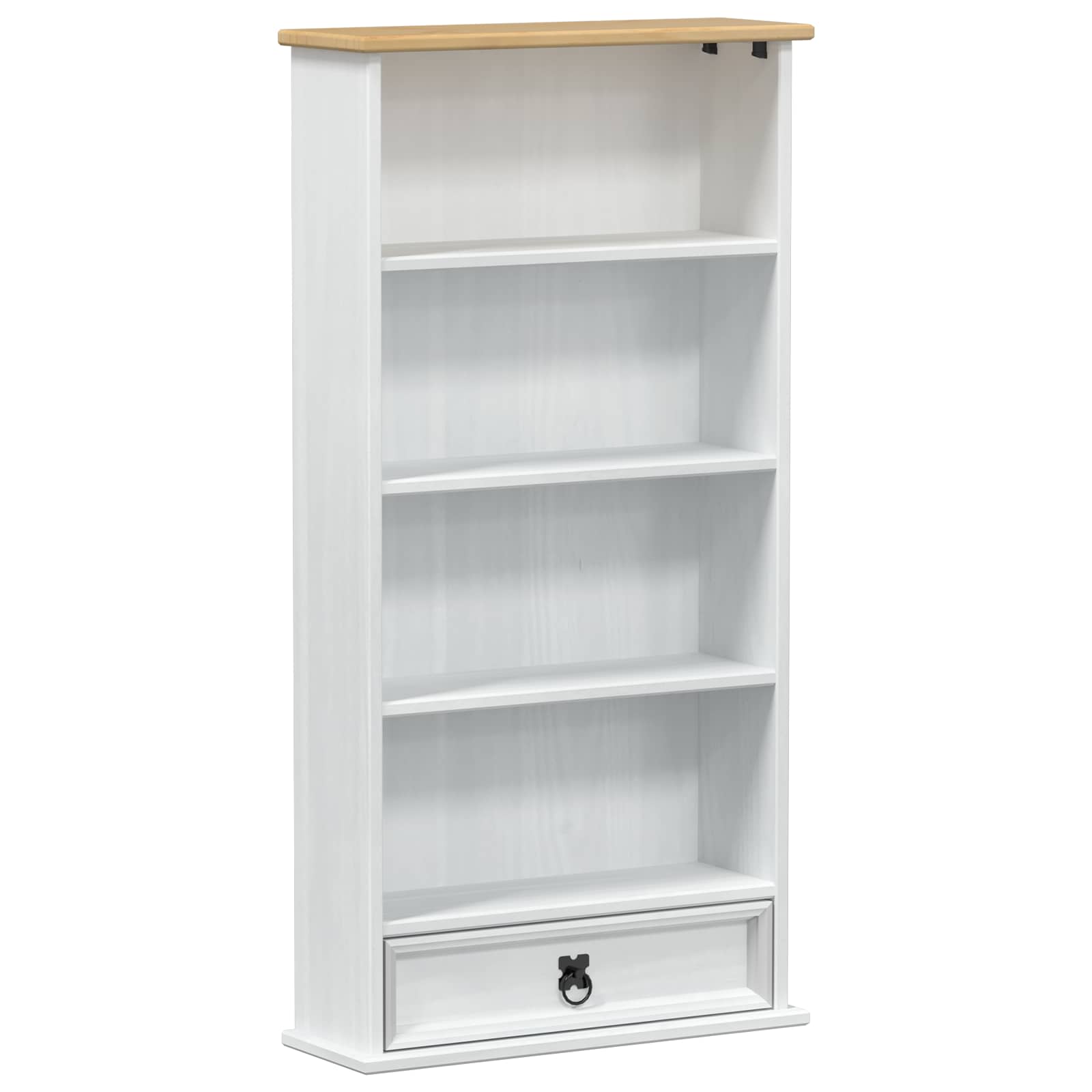 Meuble CD Blanc 52 x 17.5 x 103 cm Pin massif - XIOS