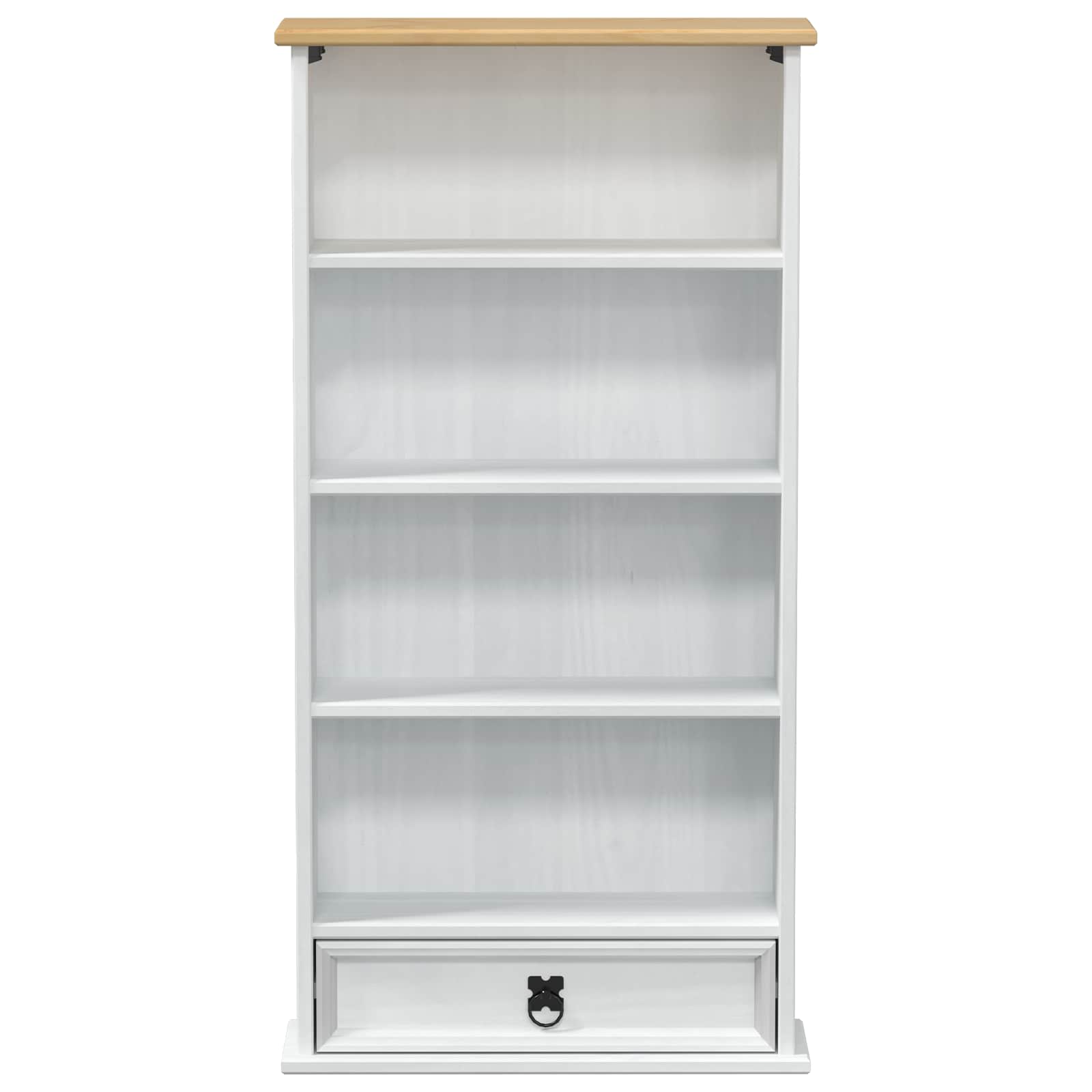 Meuble CD Blanc 52 x 17.5 x 103 cm Pin massif - XIOS