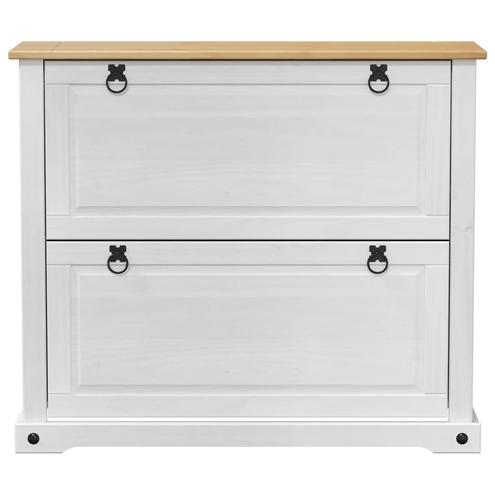 Cabinet à chaussures Corona Blanc 99 x 32 x 85 cm Pin massif - XIOS