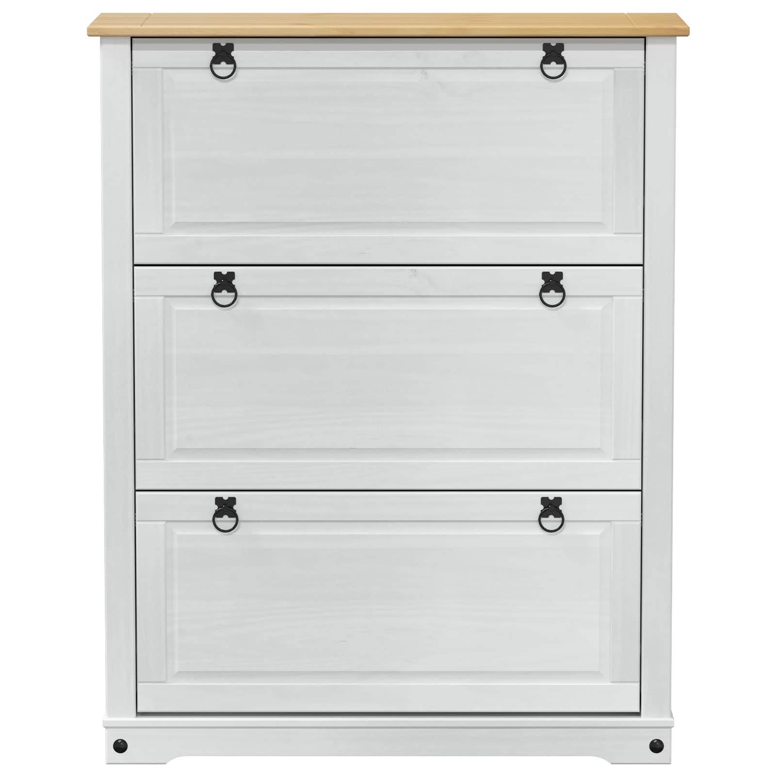 Cabinet à chaussures Corona Blanc 99 x 32 x 122 cm Pin massif - XIOS