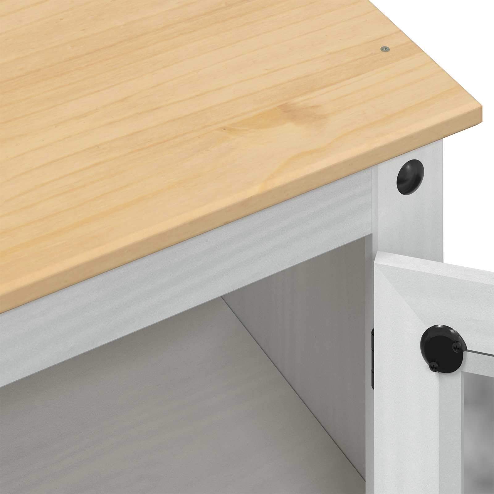 Cabinet de salle de bain Blanc 50 x 40 x 185 cm Pin massif