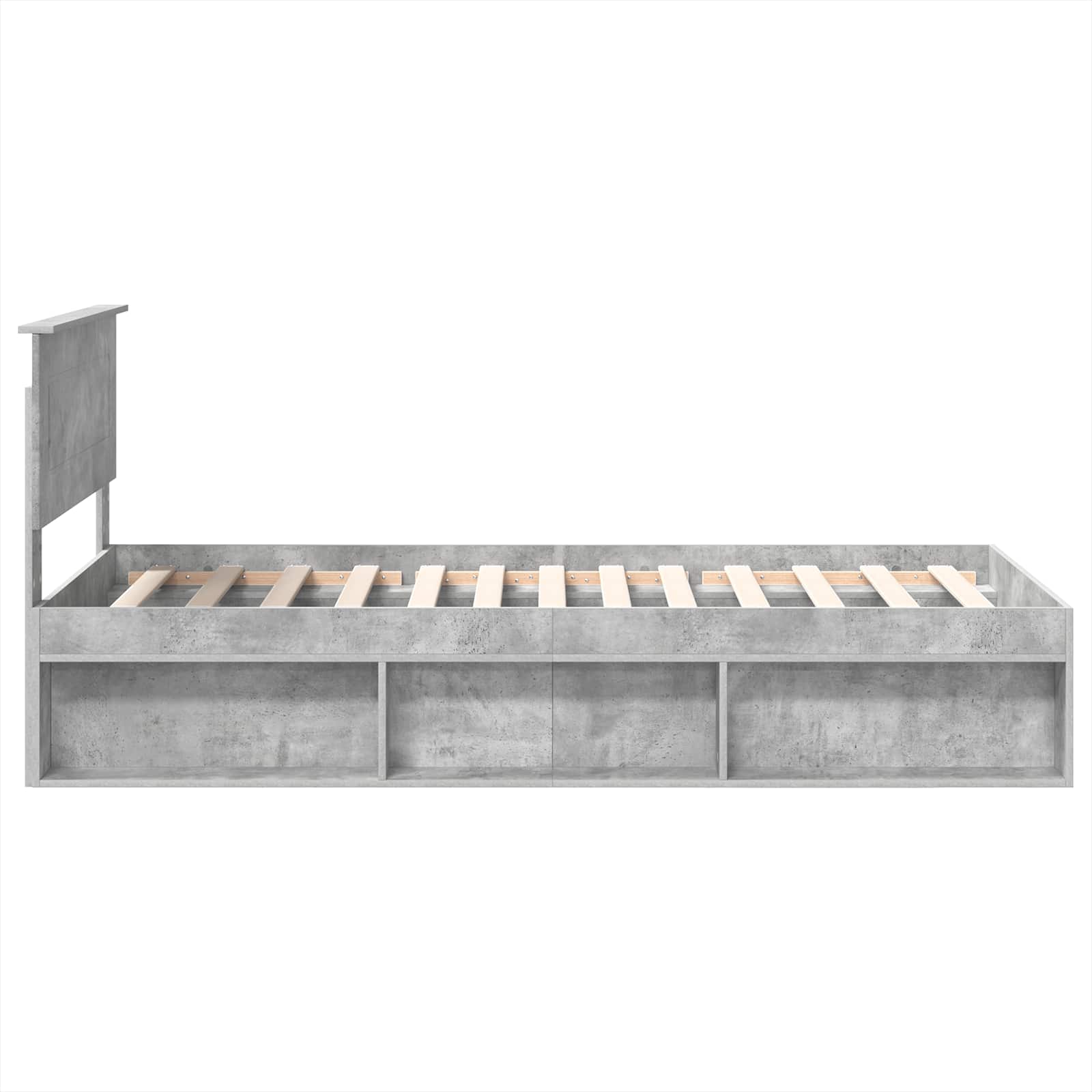 Cadre de lit Gris Béton 100 x 200 cm Bois d'ingénierie - XIOS