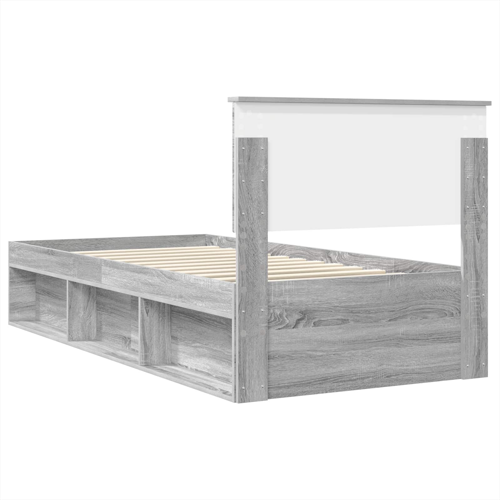 Cadre de lit Gris Sonoma 100 x 200 cm Bois d'ingénierie - XIOS