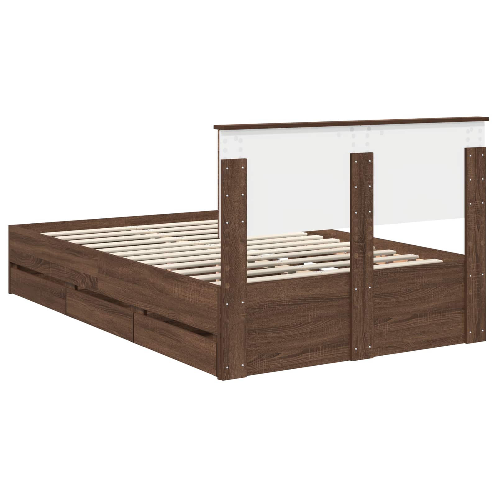 Cadre de lit Chêne brun 135 x 190 cm Bois Ingénierie - XIOS