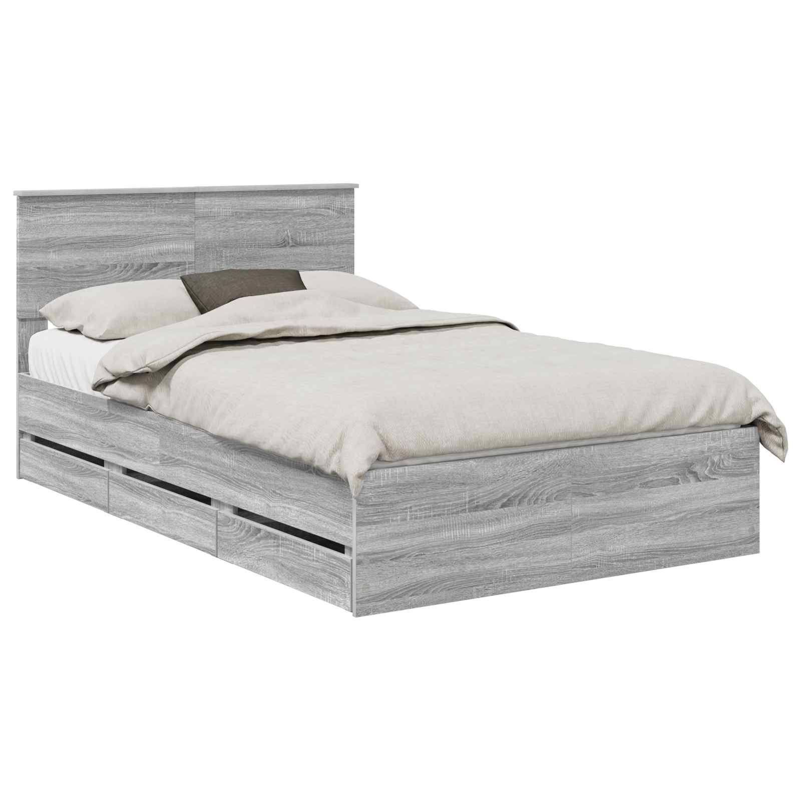Cadre de lit Gris Sonoma 120 x 190 cm Bois Ingénierie - XIOS