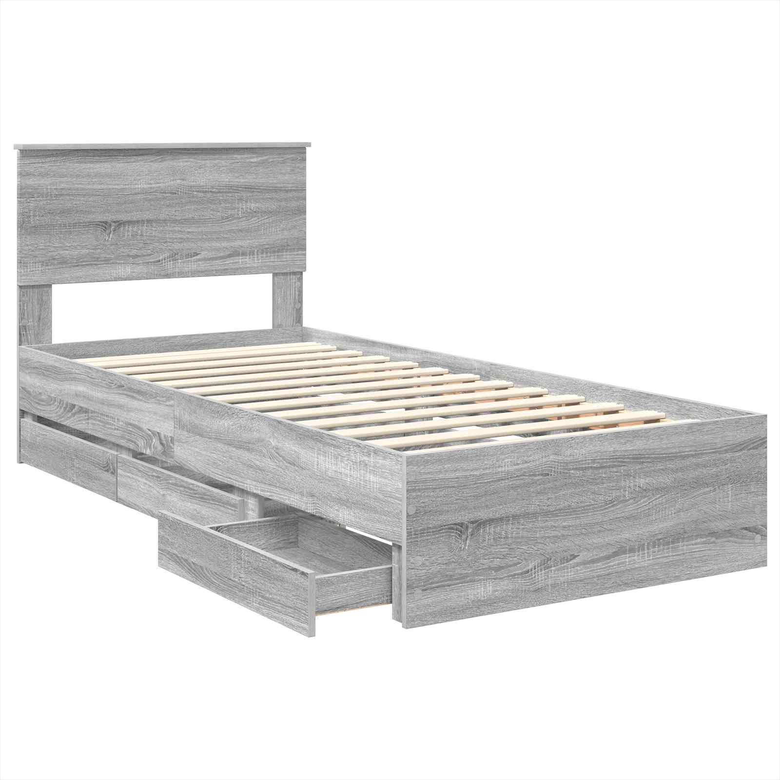 Cadre de lit Gris Sonoma 100 x 200 cm Bois Ingénierie - XIOS
