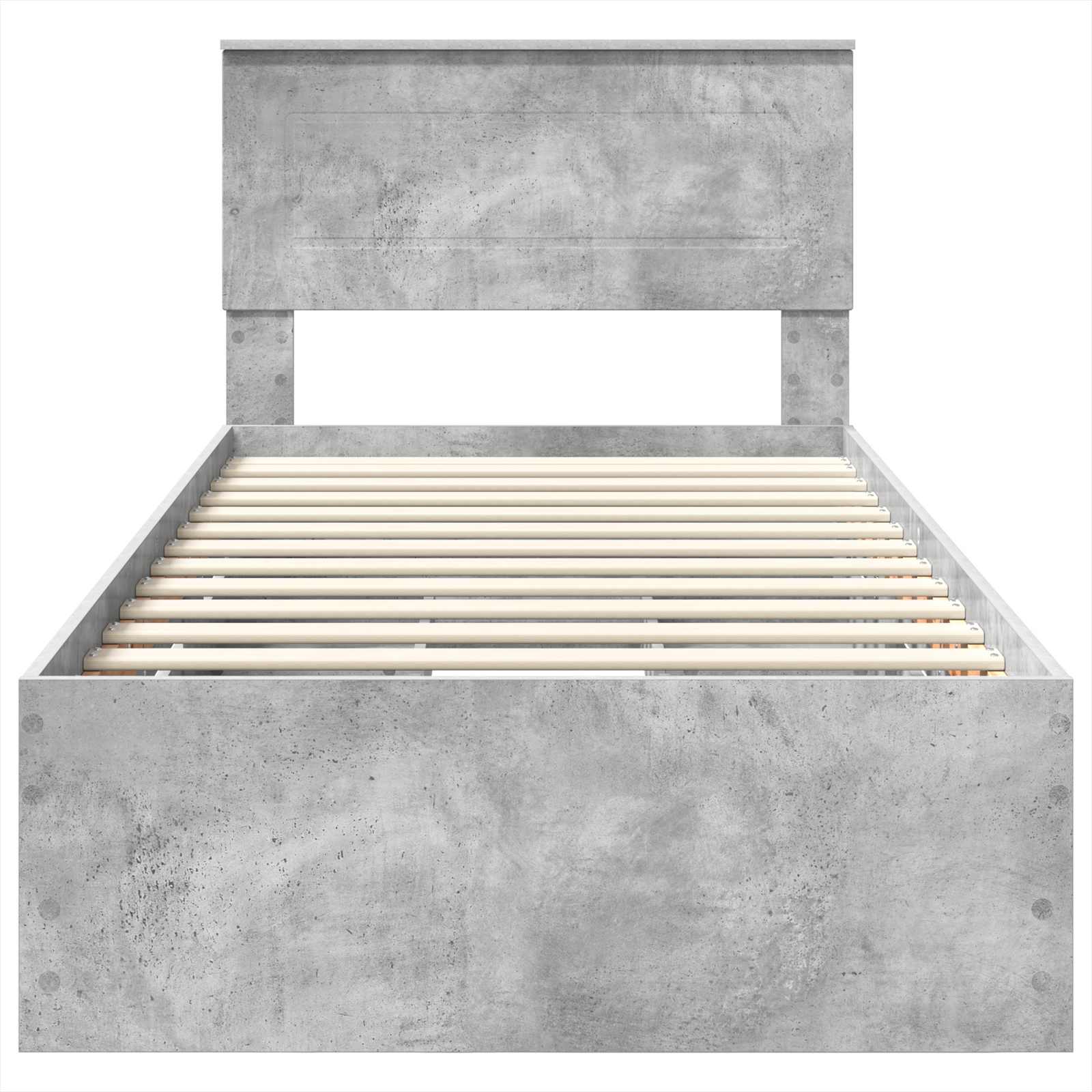 Cadre de lit avec tiroir Gris béton 75 x 190 cm Bois Ingénierie - XIOS