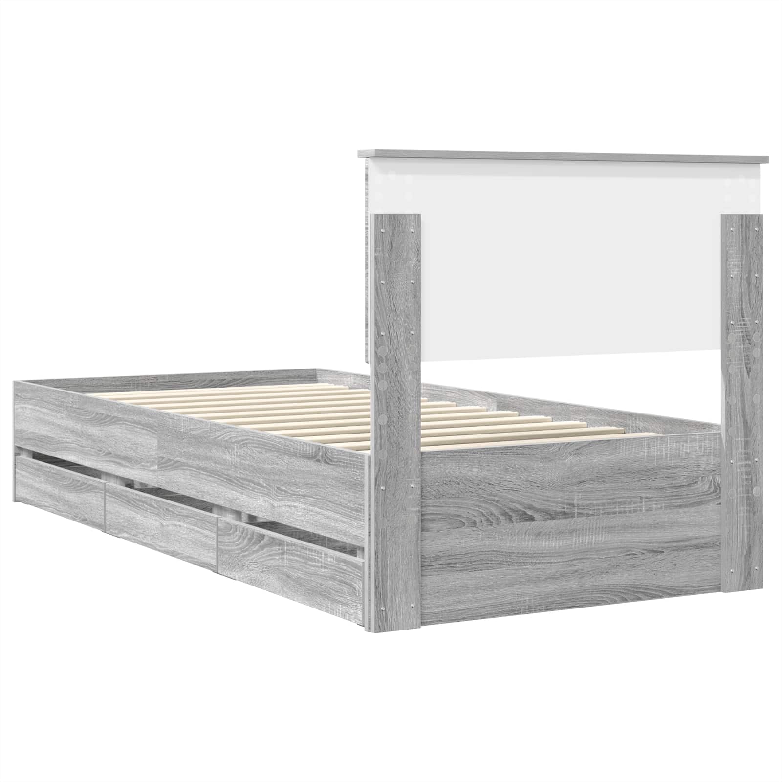 Cadre de lit Gris Sonoma 75 x 190 cm Bois Ingénierie - XIOS