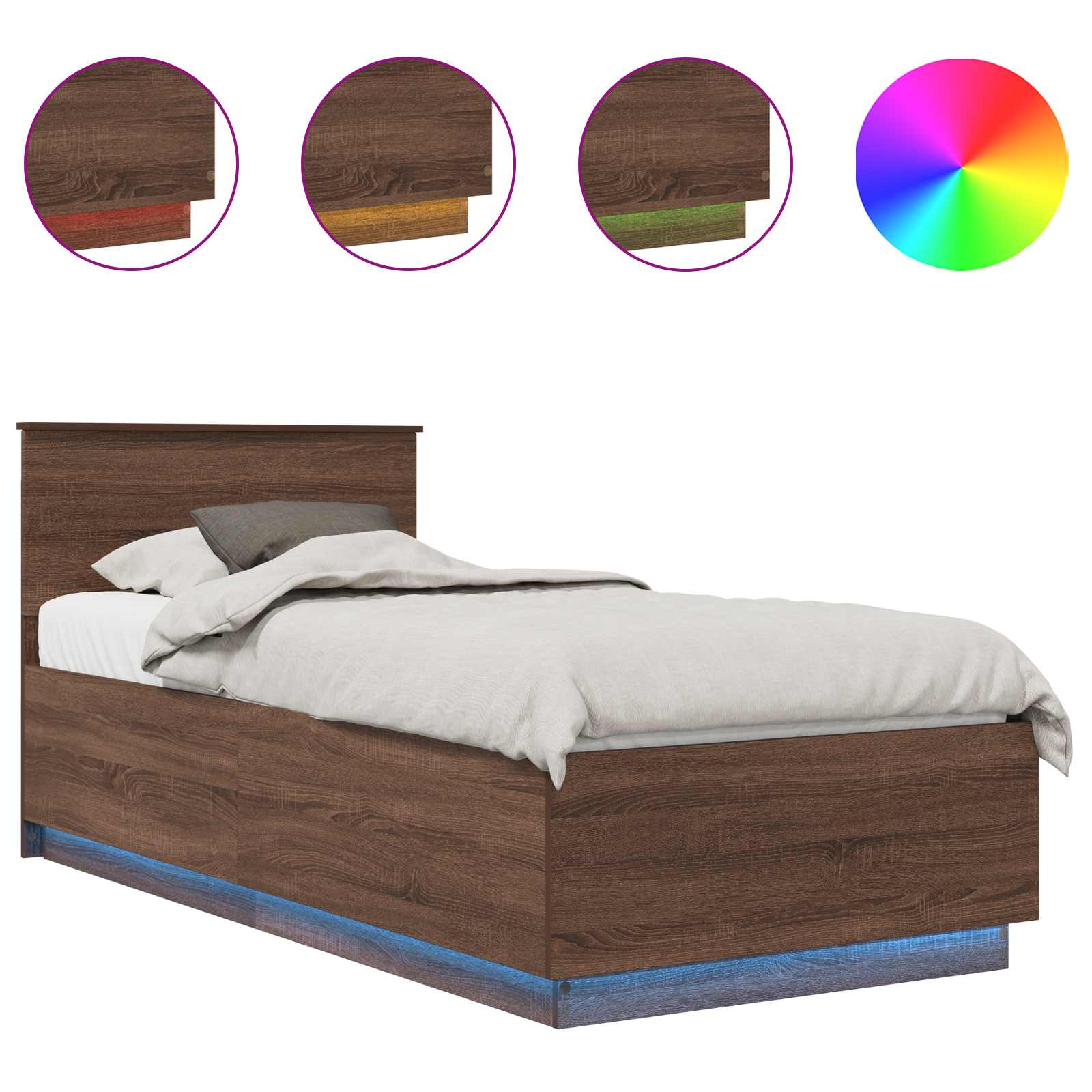 Cadre de lit Chêne brun 70 x 190 cm Bois d'ingénierie - XIOS