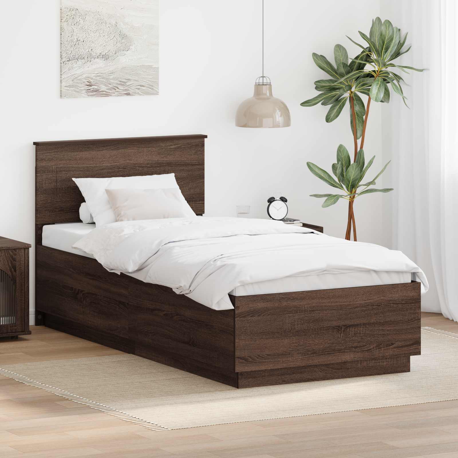 Cadre de lit Chêne brun 70 x 190 cm Bois d'ingénierie - XIOS