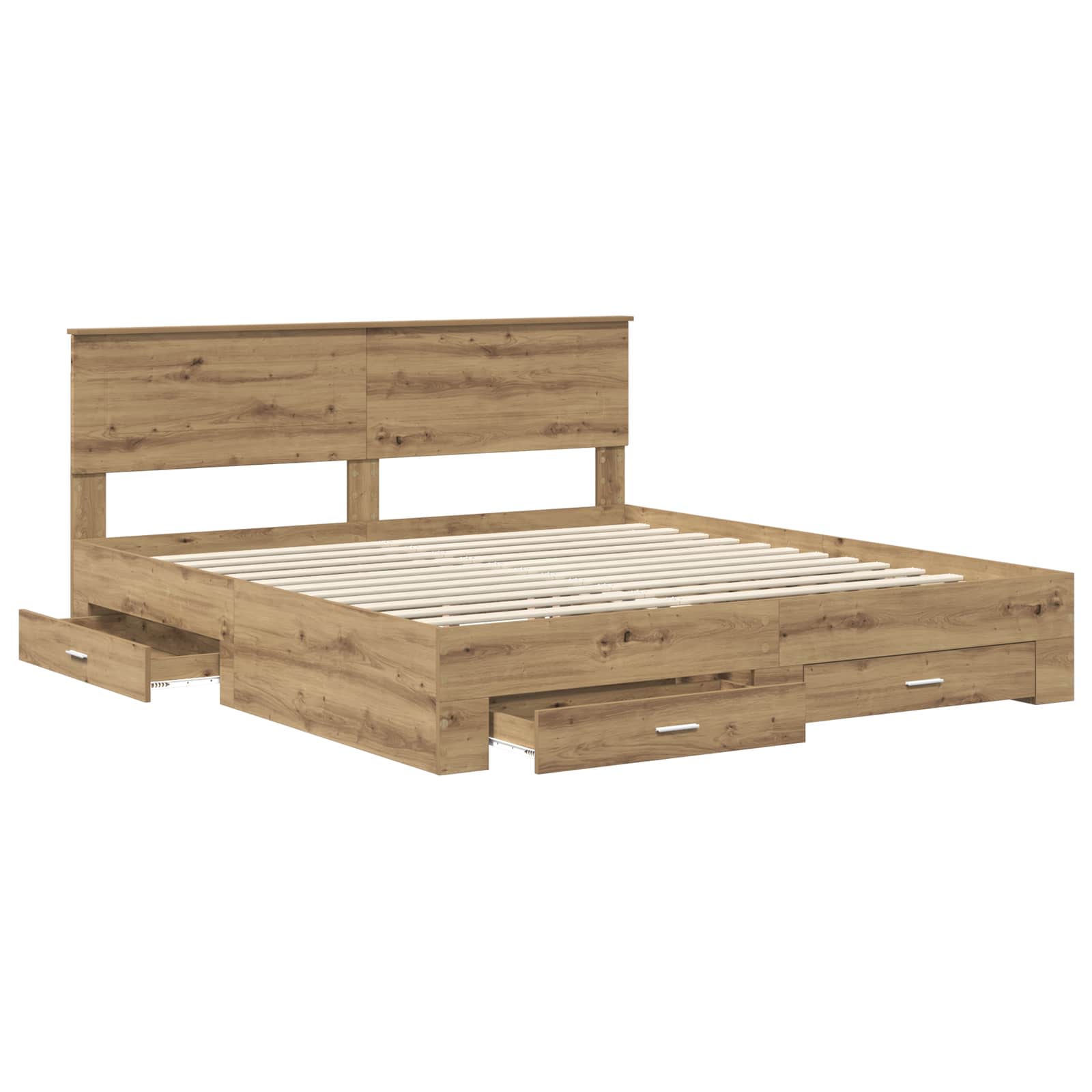 Cadre de lit Chêne artisanal 180 x 200 cm Bois d'ingénierie - XIOS