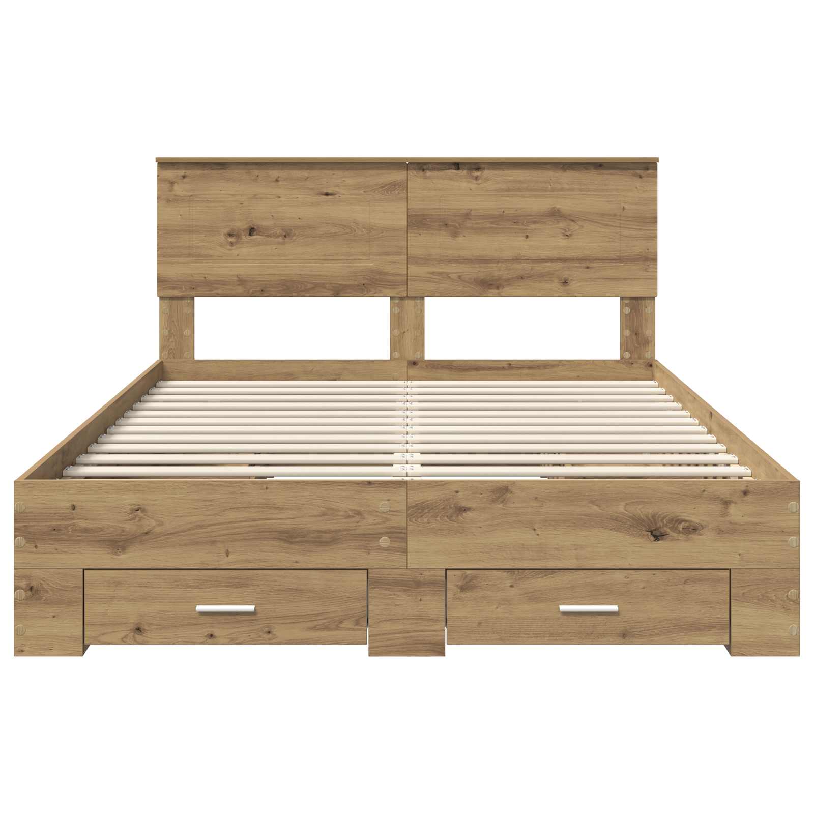 Cadre de lit Chêne artisanal 140 x 190 cm Bois d'ingénierie - XIOS