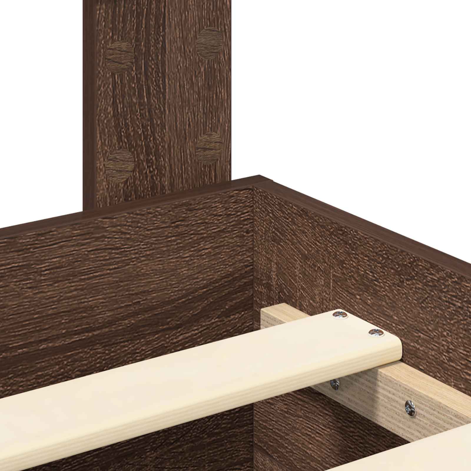 Cadre de lit avec tiroir Chêne Marron et Argent 135 x 190 cm - XIOS