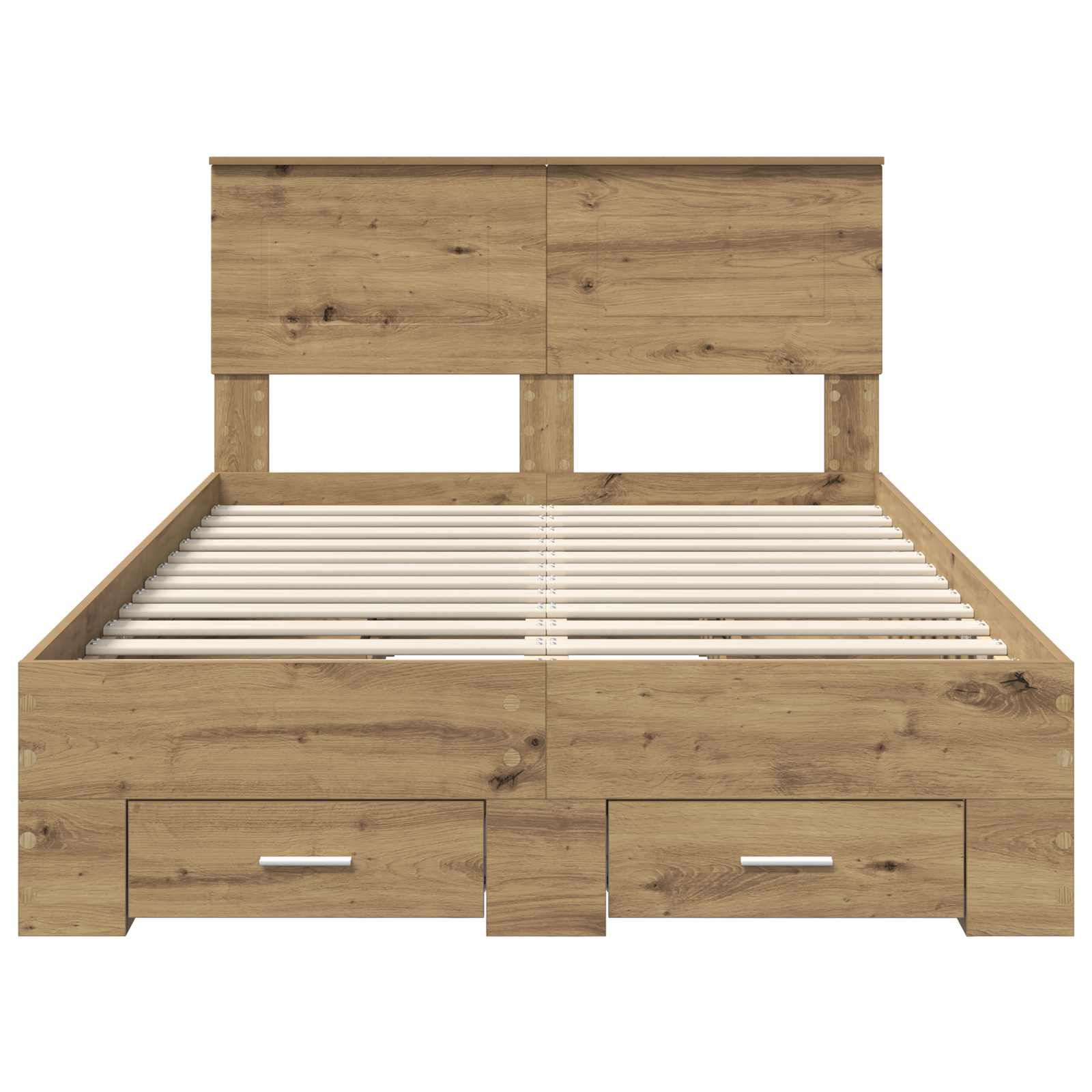 Cadre de lit Chêne artisanal 135 x 190 cm Bois d'ingénierie - XIOS