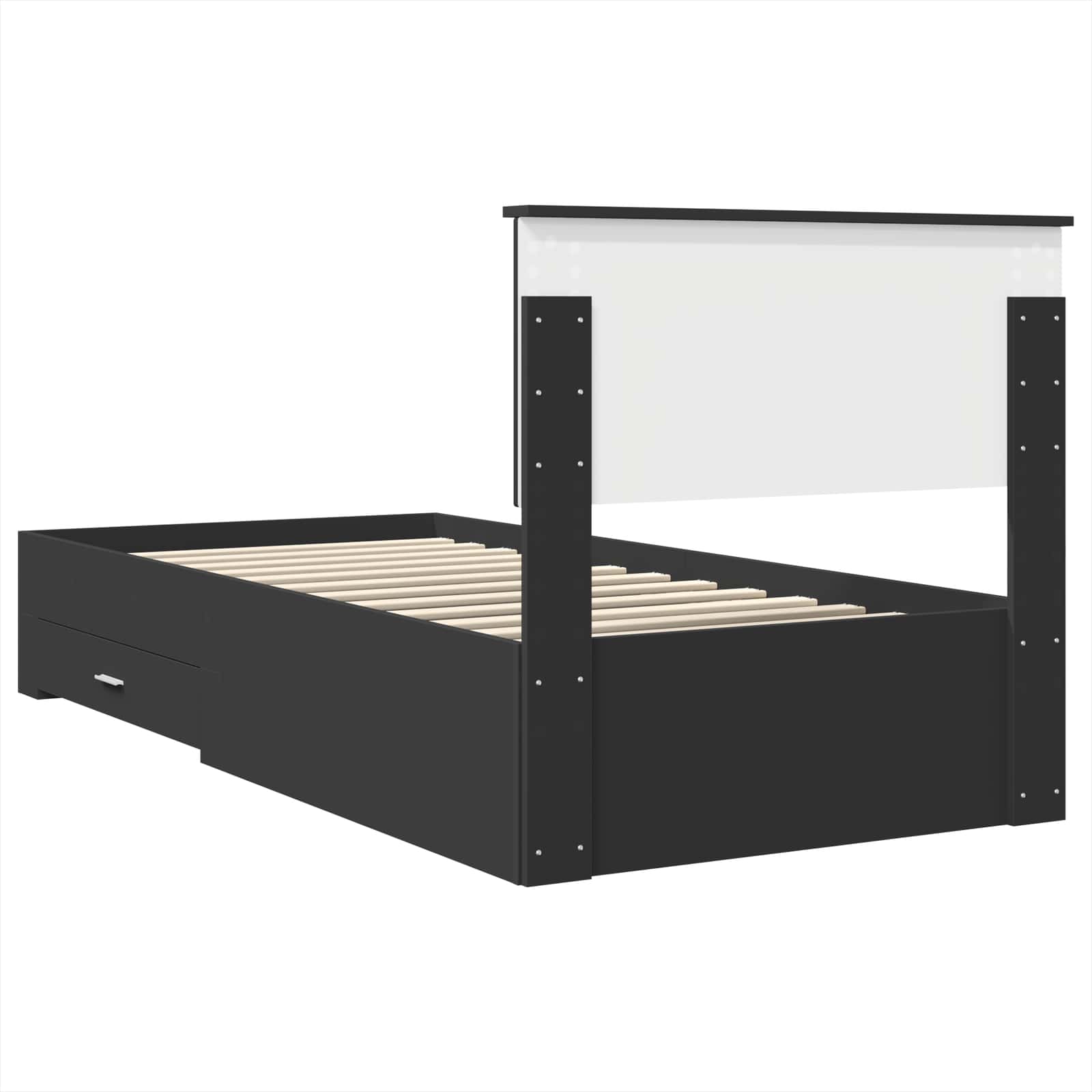 Cadre de lit Noir et argent 100 x 200 cm Bois d'ingénierie - XIOS
