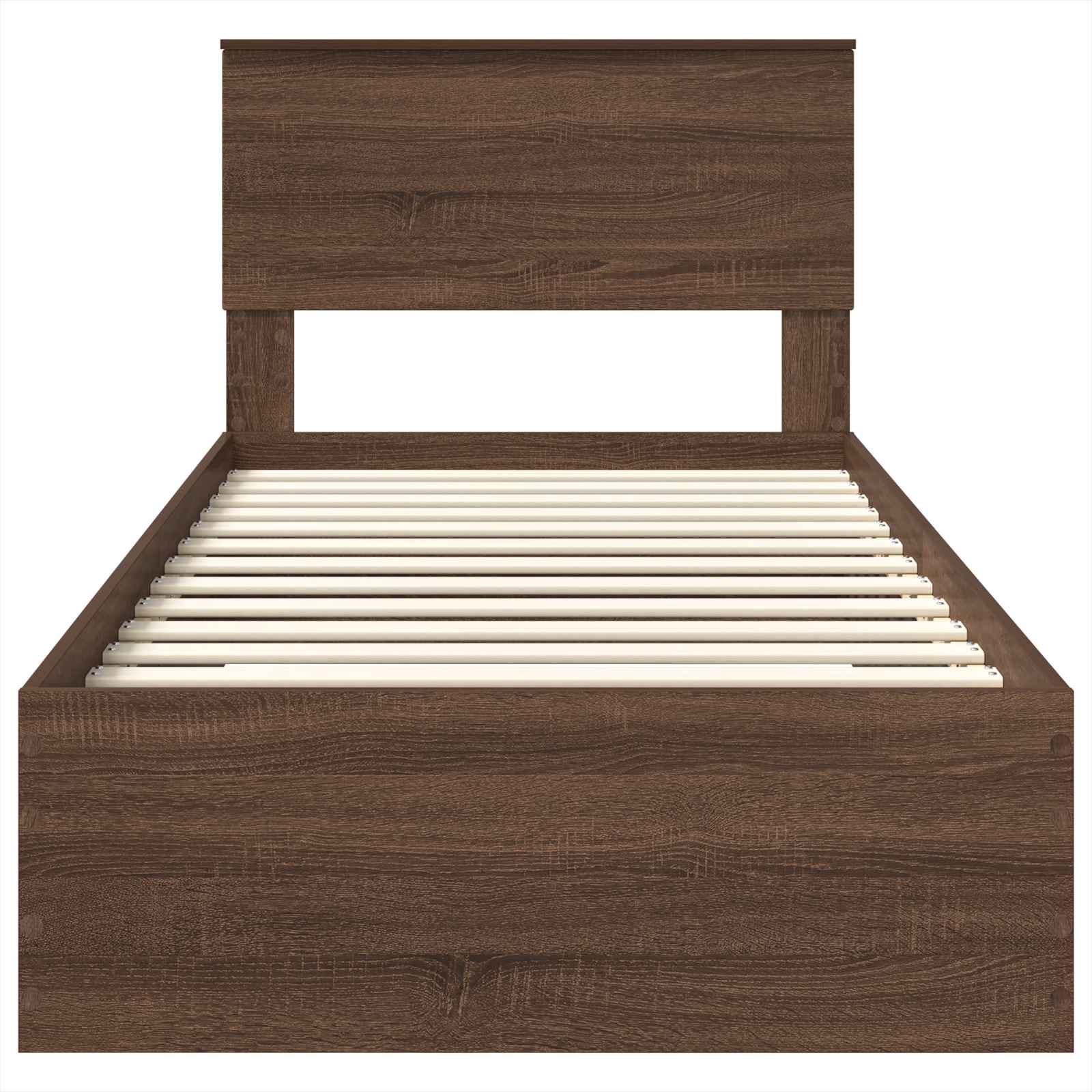 Cadre de lit avec tiroir Chêne Marron et Argent 75 x 190 cm - XIOS