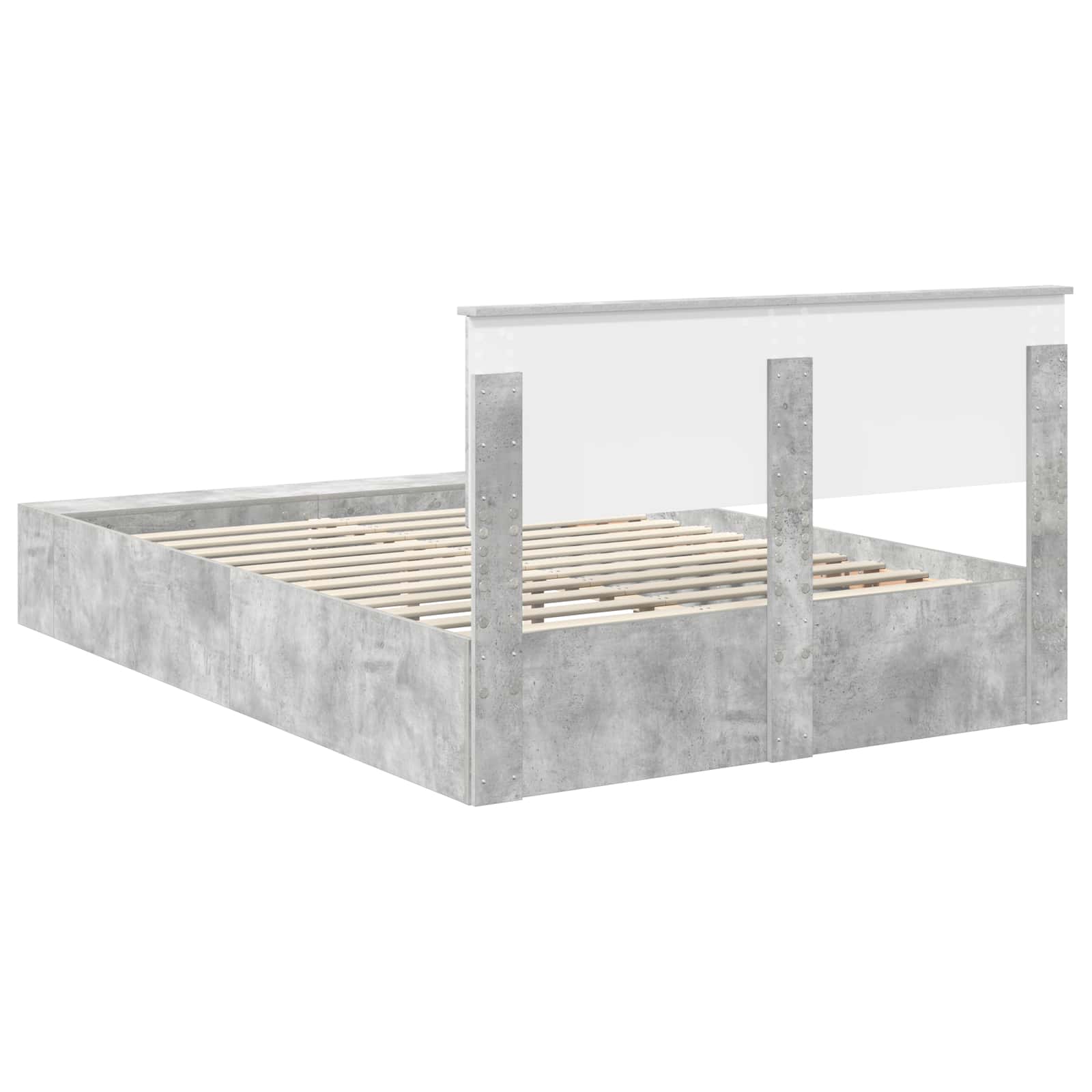 Cadre de lit Gris béton 160 x 200 cm Bois d'ingénierie - XIOS