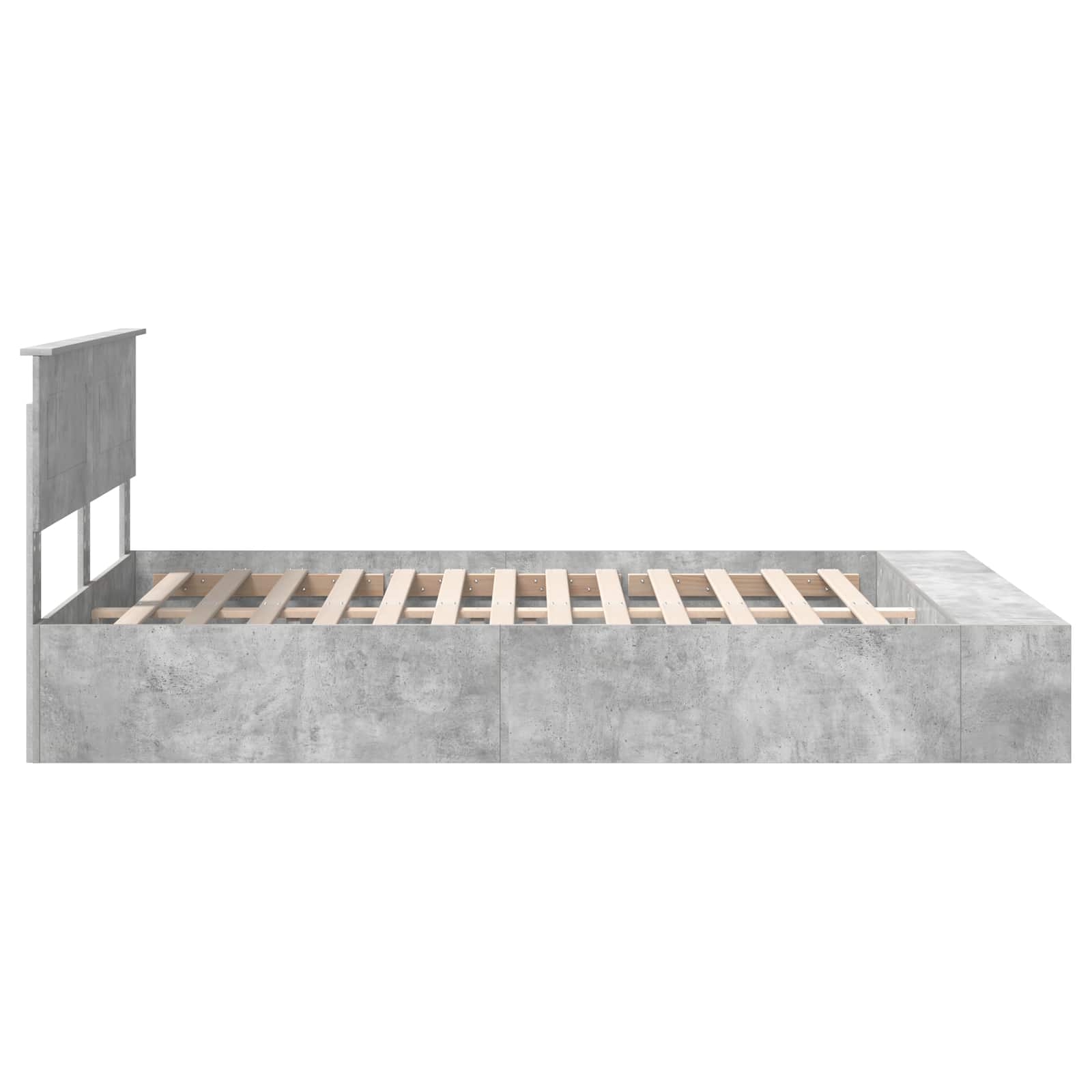 Cadre de lit Gris béton 160 x 200 cm Bois d'ingénierie - XIOS