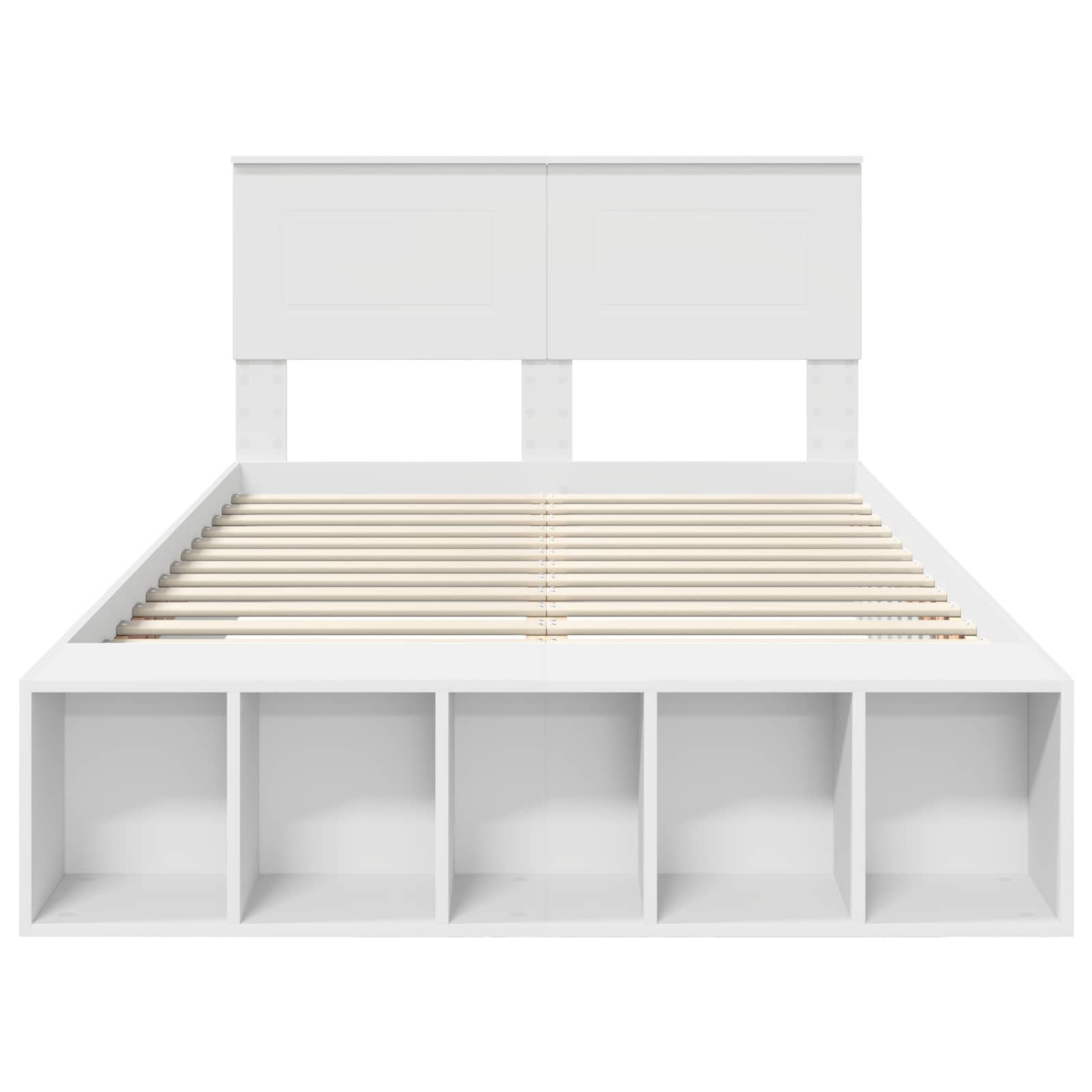 Cadre de lit avec étagère Blanc 135 x 190 cm Bois d'ingénierie - XIOS