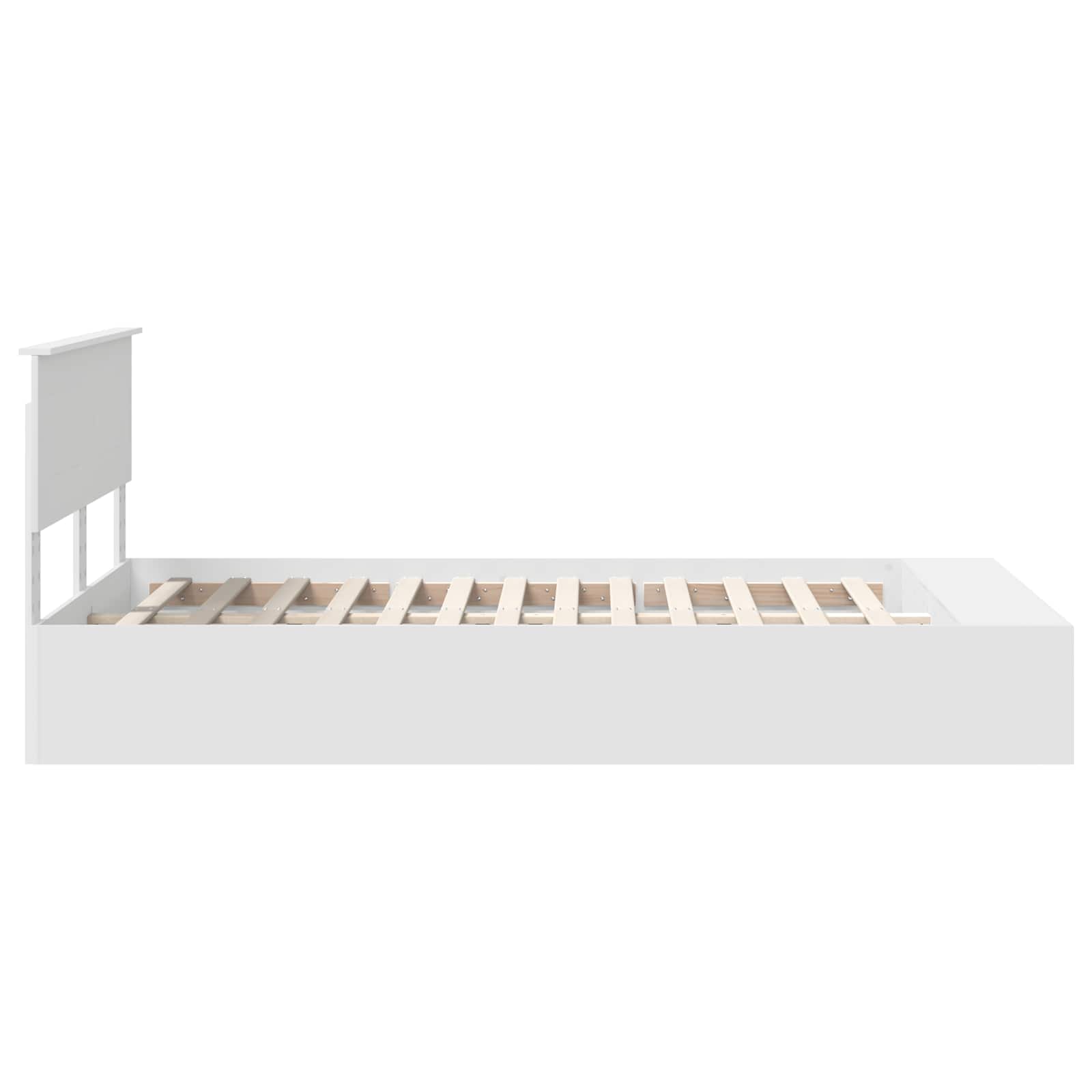 Cadre de lit avec étagère Blanc 135 x 190 cm Bois d'ingénierie - XIOS