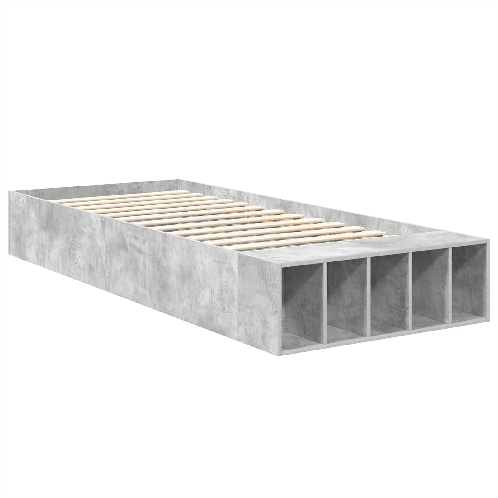 Cadre de lit Gris béton 90 x 200 cm Bois d'ingénierie - XIOS