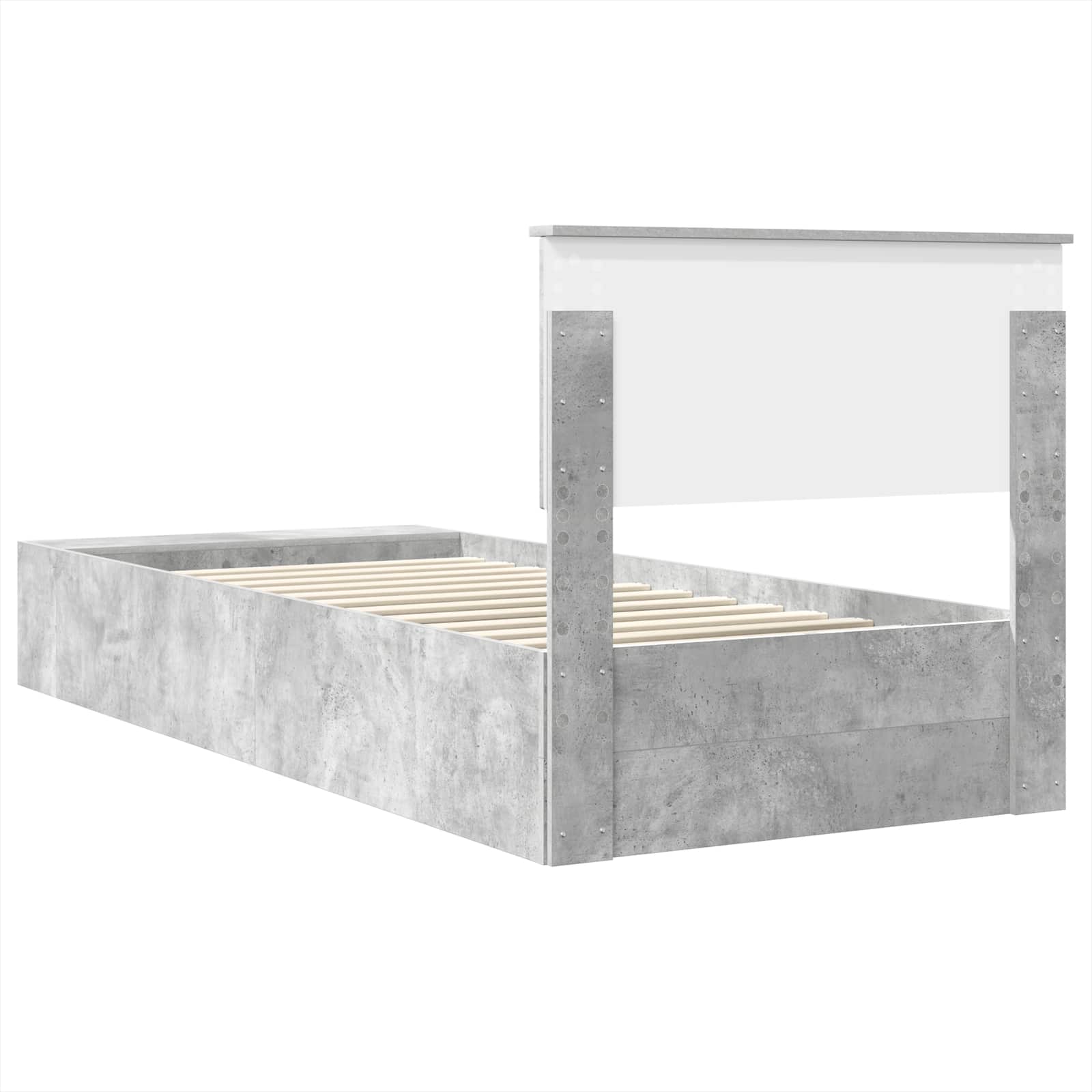 Cadre de lit Gris béton 90 x 200 cm Bois d'ingénierie - XIOS