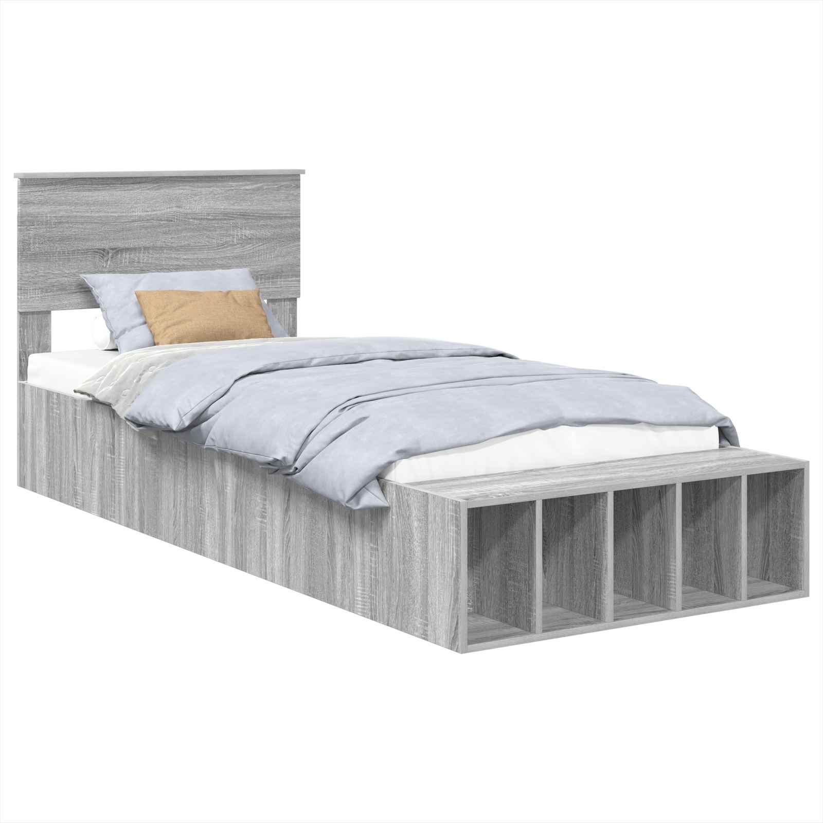 Cadre de lit Gris Sonoma 100 x 200 cm Bois d'ingénierie - XIOS