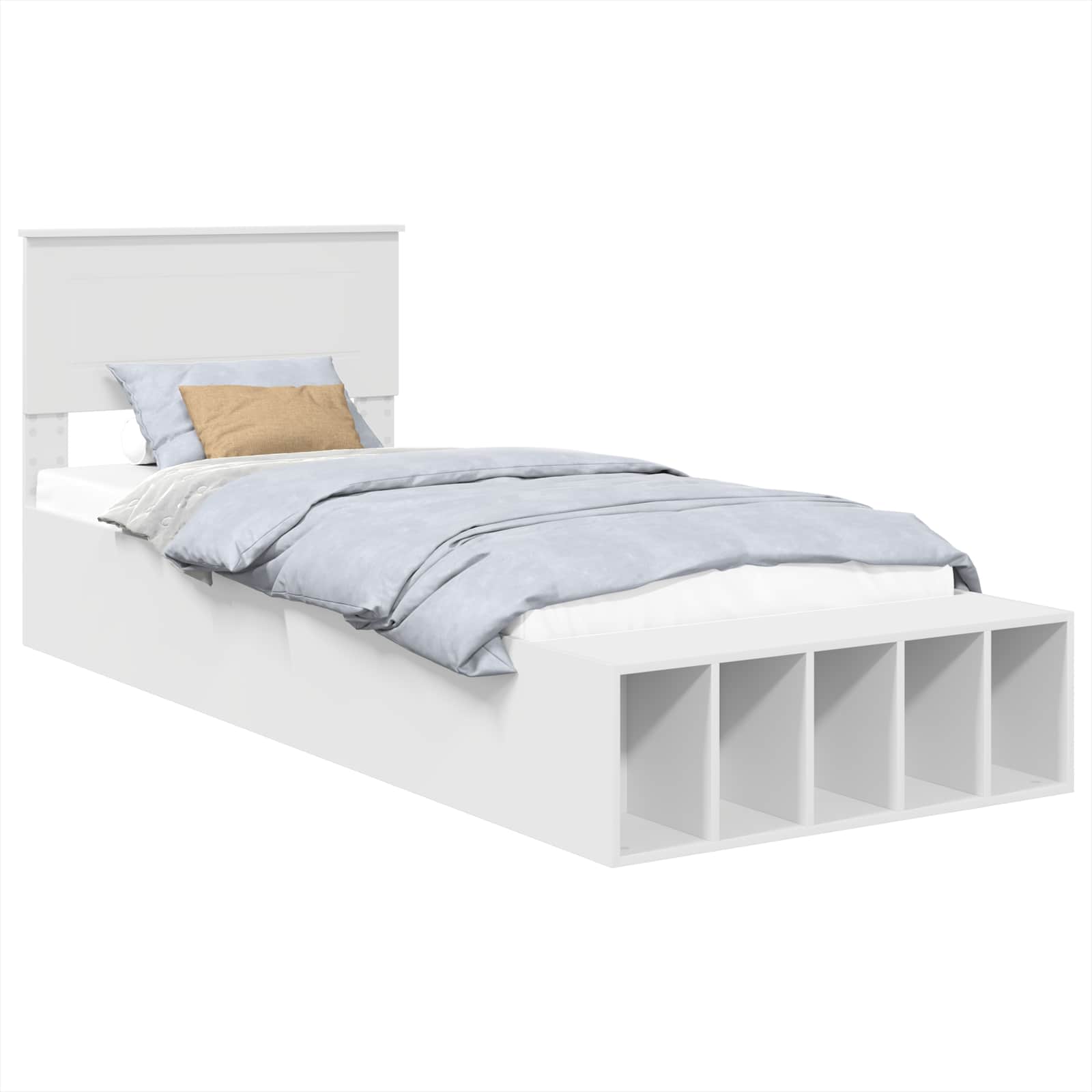 Cadre de lit avec étagère Blanc 75 x 190 cm Bois d'ingénierie - XIOS