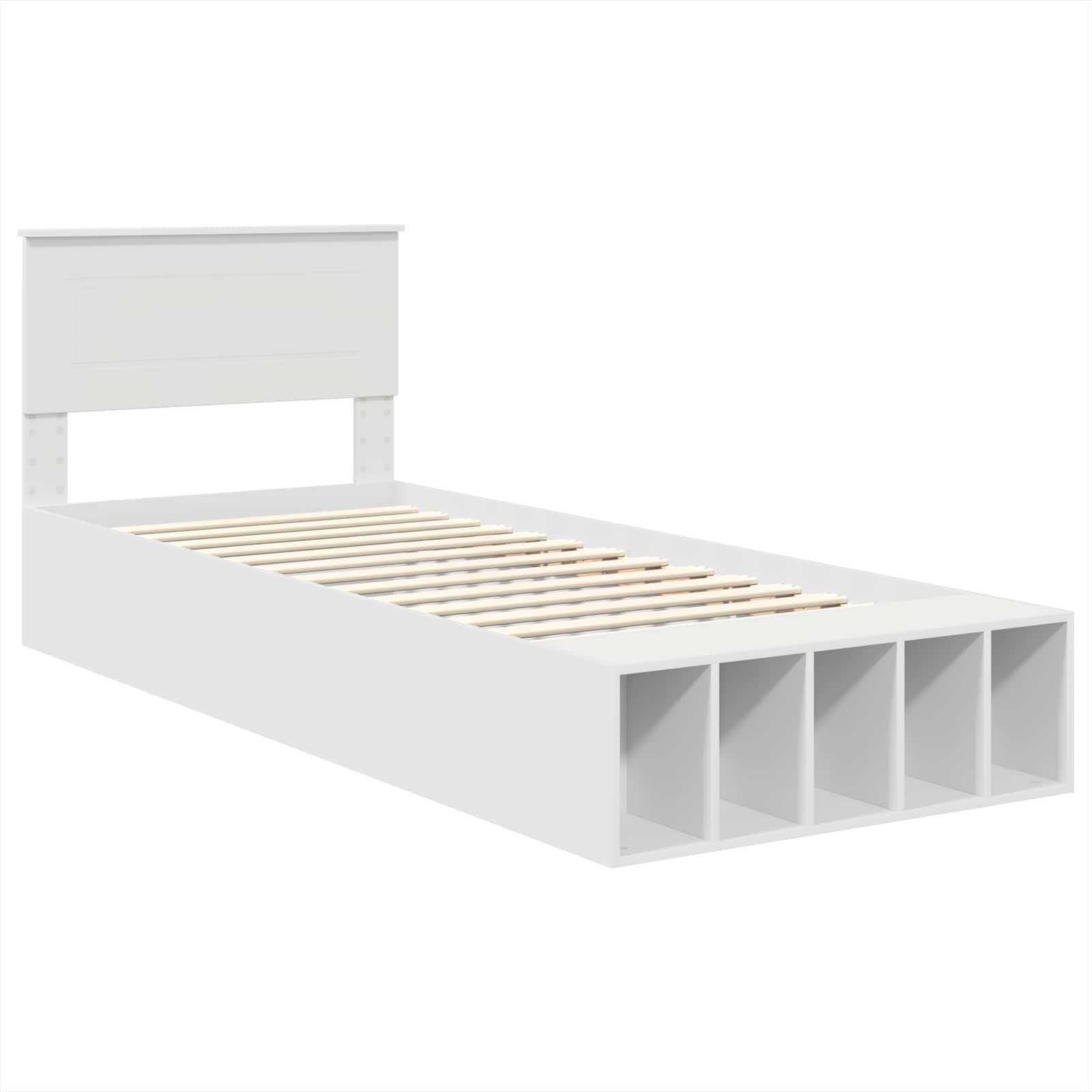 Cadre de lit avec étagère Blanc 75 x 190 cm Bois d'ingénierie - XIOS