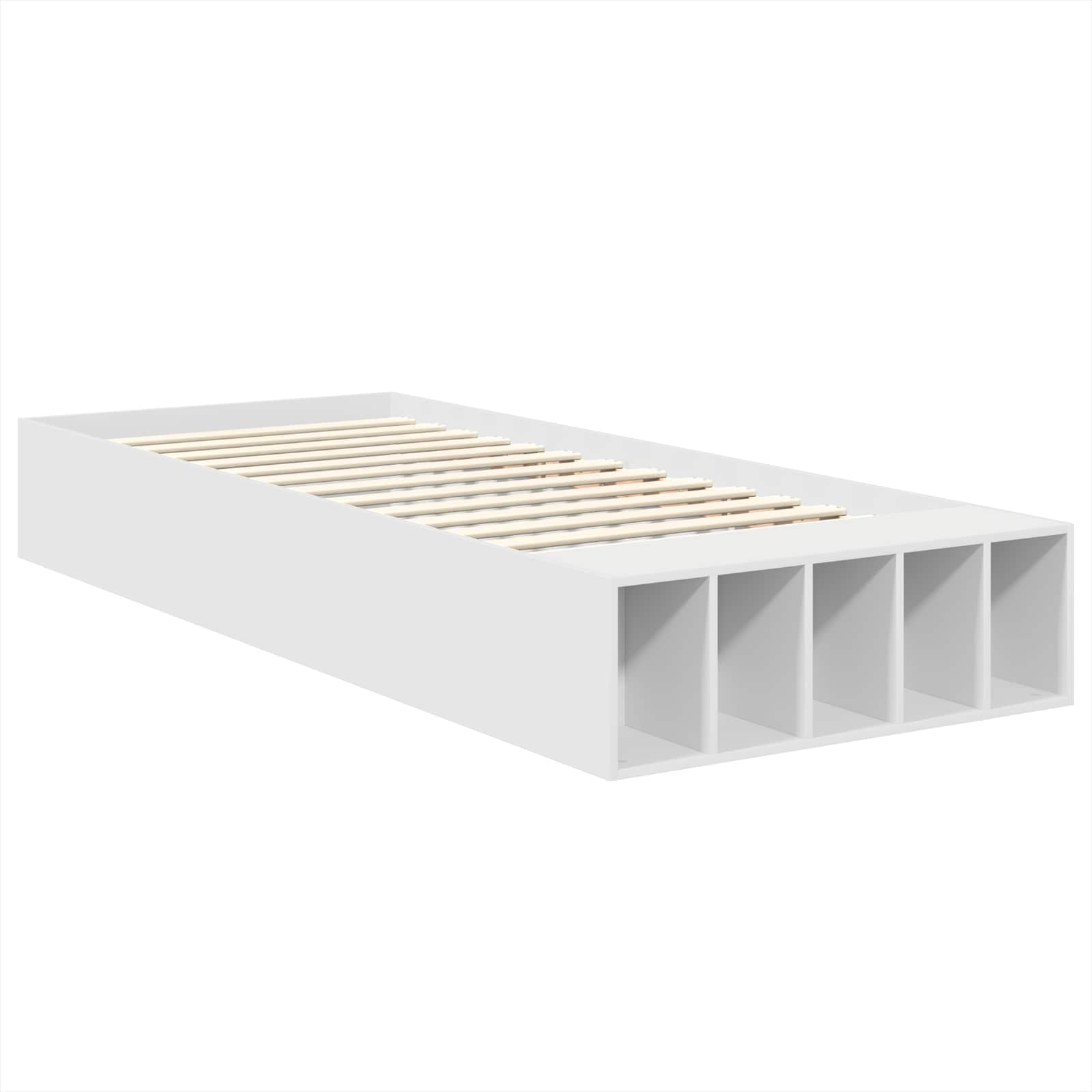 Cadre de lit avec étagère Blanc 75 x 190 cm Bois d'ingénierie - XIOS