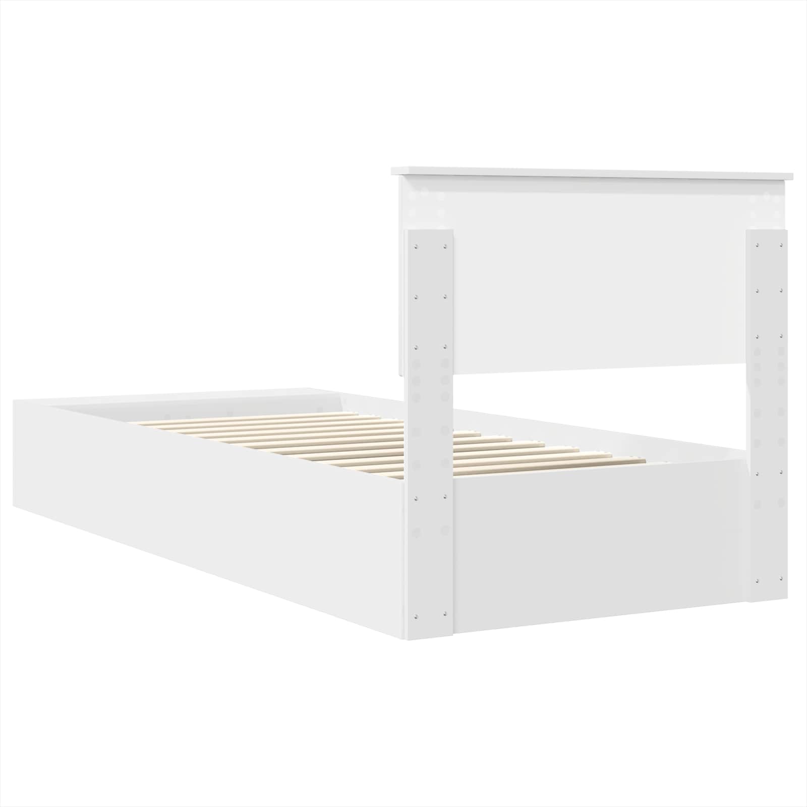 Cadre de lit avec étagère Blanc 75 x 190 cm Bois d'ingénierie - XIOS
