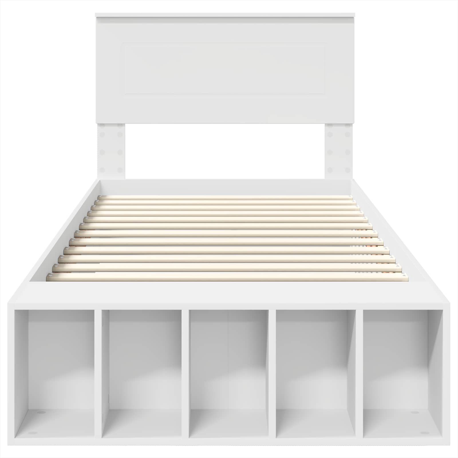 Cadre de lit avec étagère Blanc 75 x 190 cm Bois d'ingénierie - XIOS