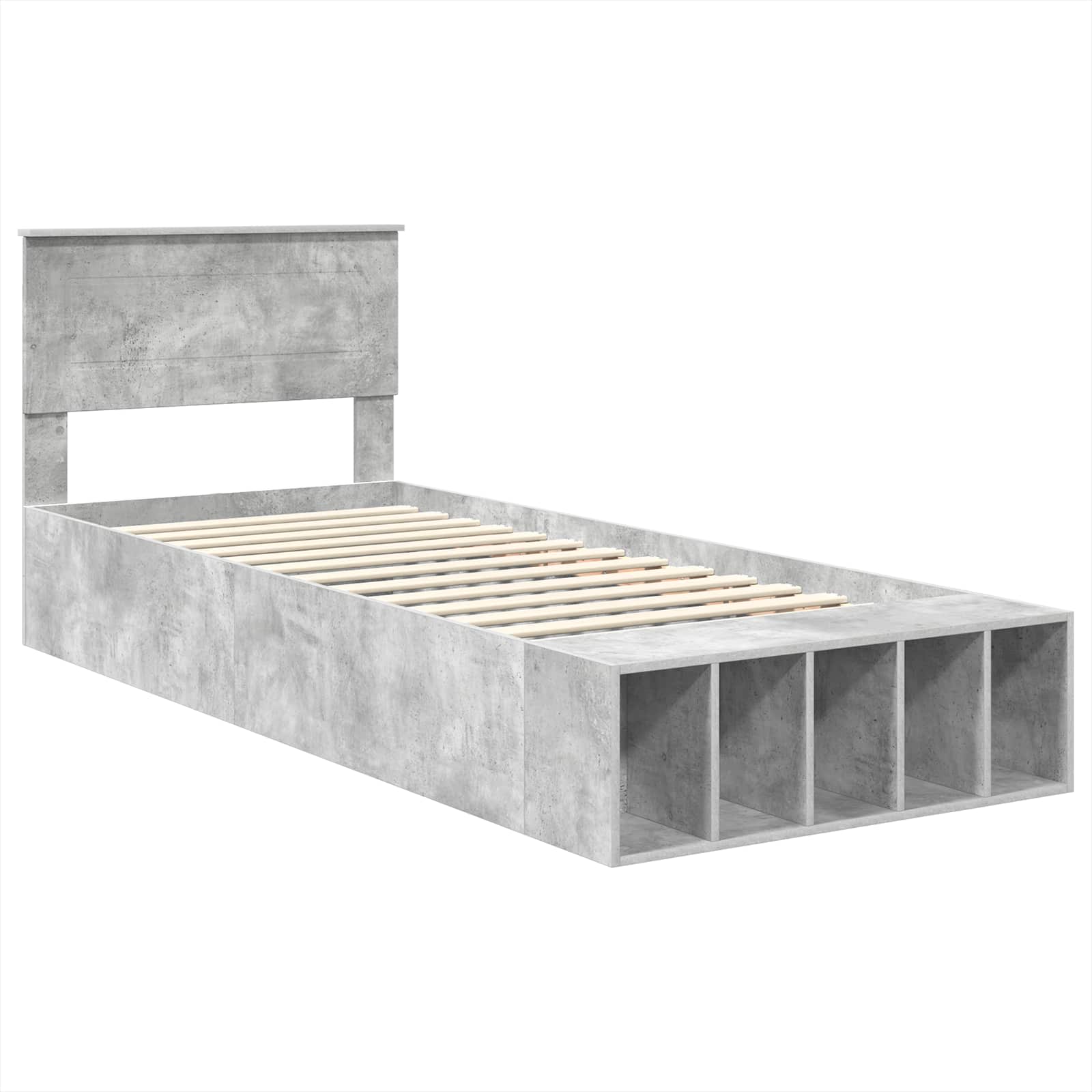 Cadre de lit Gris béton 70 x 190 cm Bois d'ingénierie - XIOS