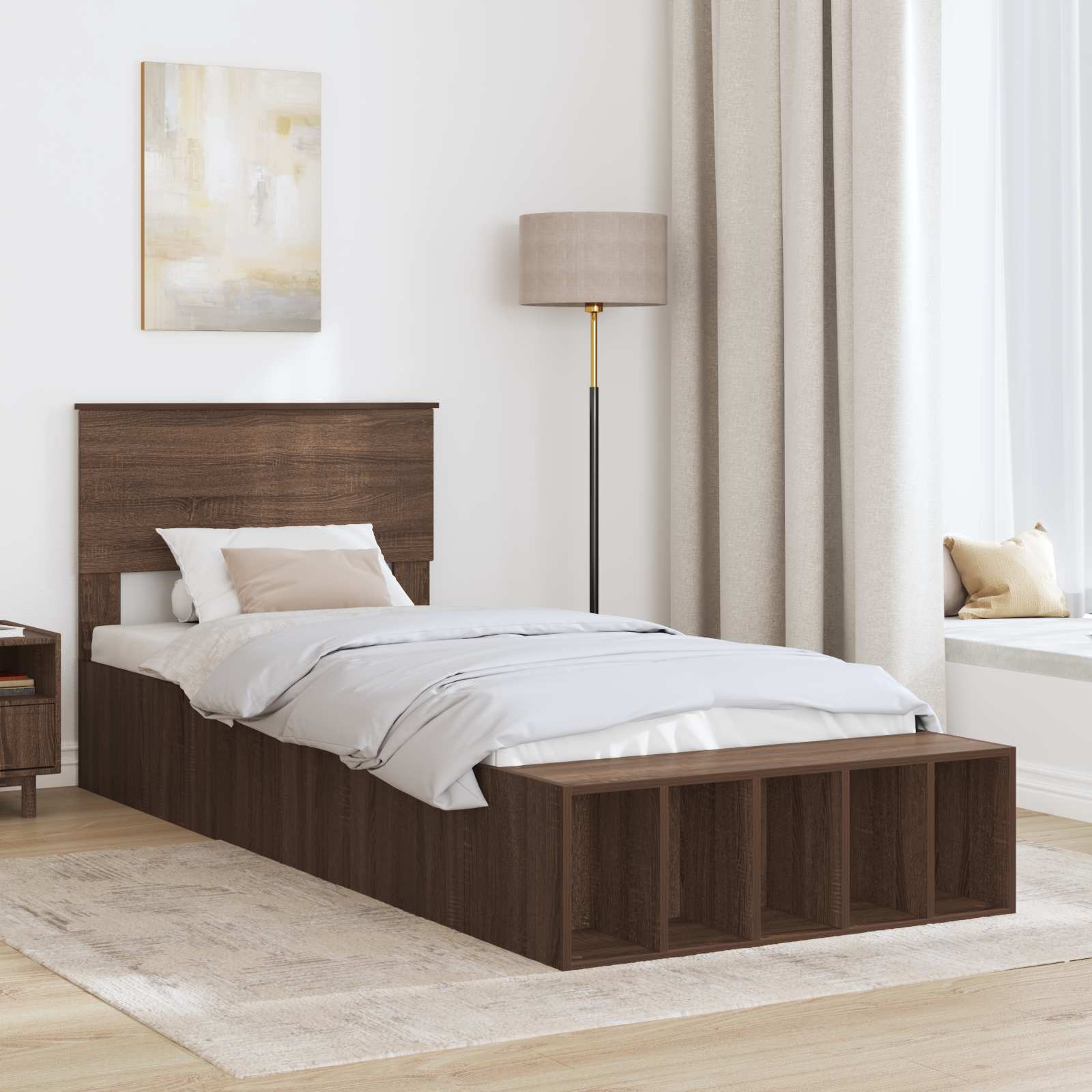 Cadre de lit Chêne brun 75 x 190 cm Bois d'ingénierie - XIOS
