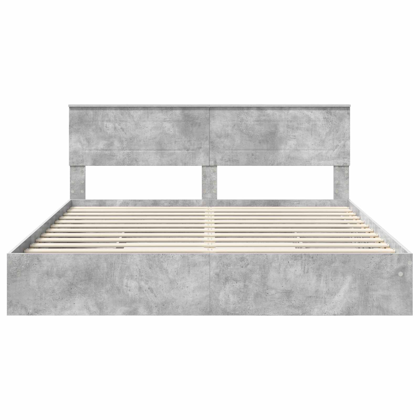 Lit de Rangement Gris béton 200 x 200 cm Bois d'ingénierie - XIOS