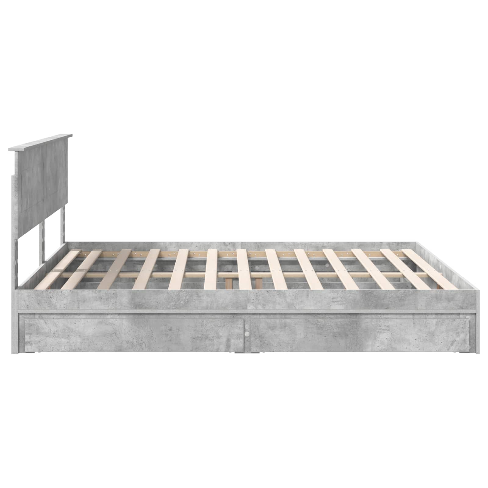 Lit de Rangement Gris béton 200 x 200 cm Bois d'ingénierie - XIOS