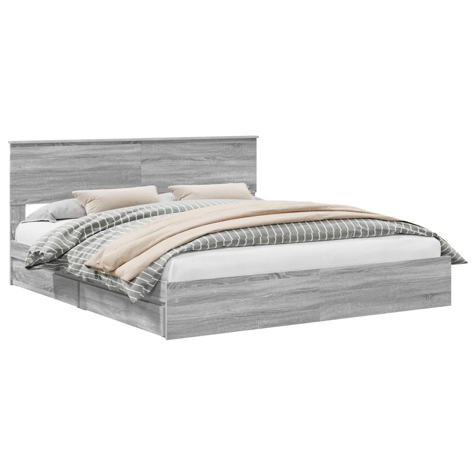 Lit de Rangement Gris Sonoma 180 x 200 cm Bois d'ingénierie - XIOS
