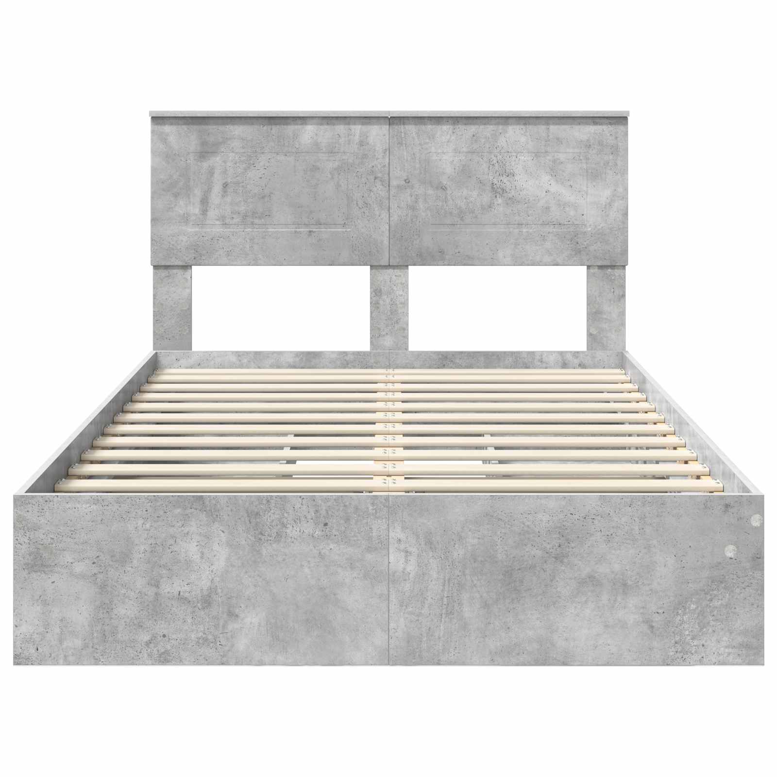 Cadre de lit Gris béton 135 x 190 cm Bois d'ingénierie - XIOS