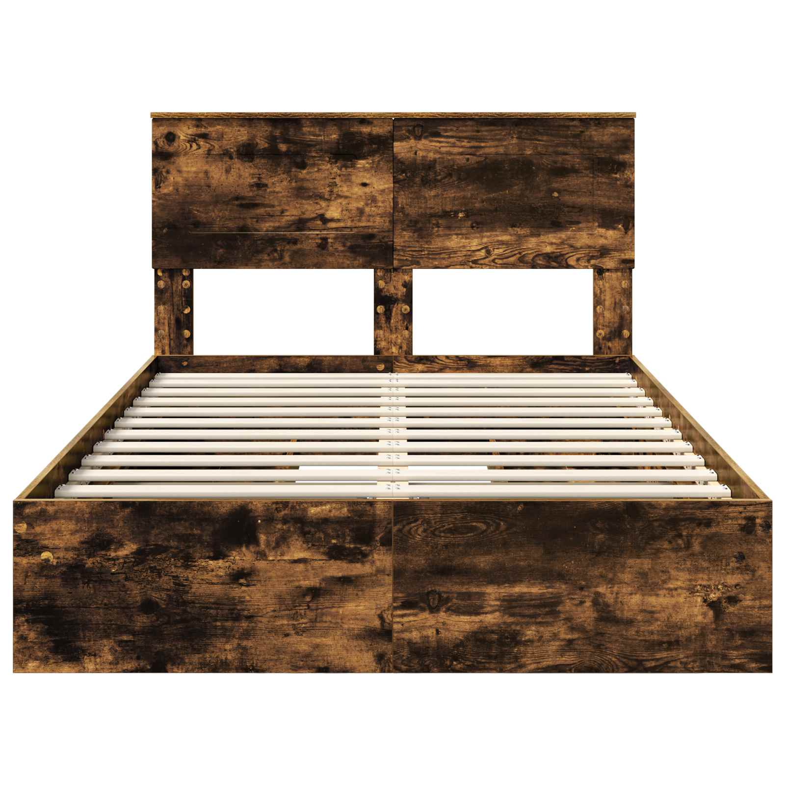 Lit de Rangement Chêne fumé 135 x 190 cm Bois d'ingénierie - XIOS