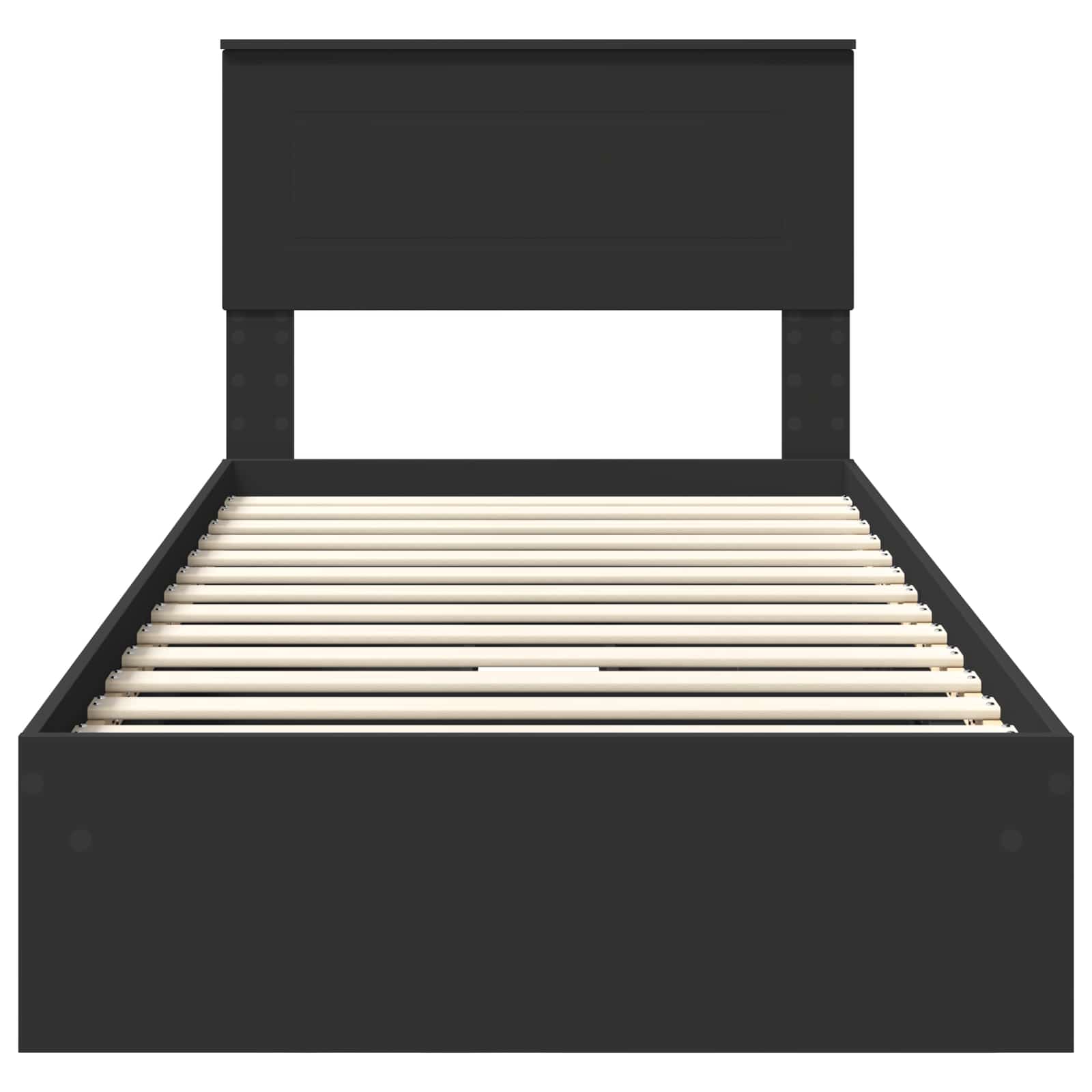 Lit de Rangement avec tiroir Noir 90 x 190 cm Bois d'ingénierie