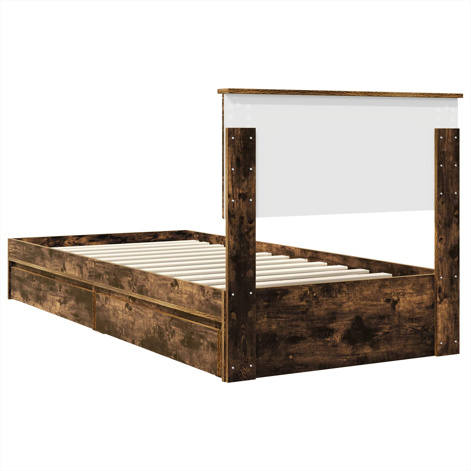 Lit de Rangement Chêne fumé 90 x 200 cm Bois d'ingénierie - XIOS