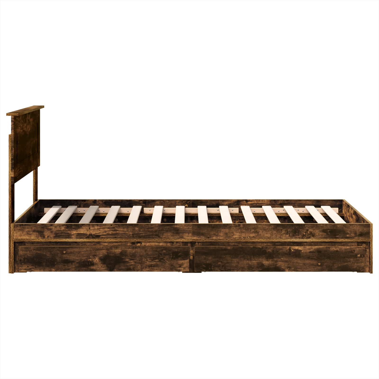 Lit de Rangement Chêne fumé 90 x 200 cm Bois d'ingénierie - XIOS