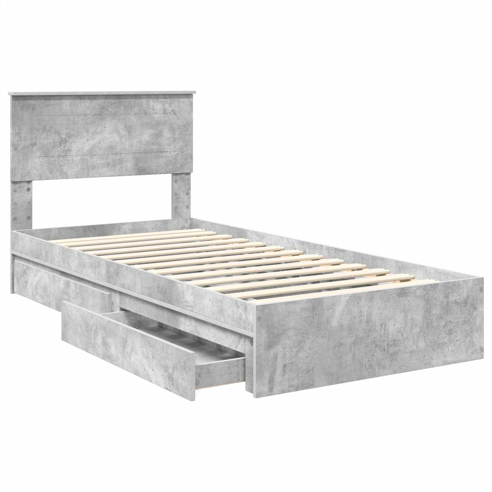 Lit de Rangement Gris béton 75 x 190 cm Bois d'ingénierie - XIOS