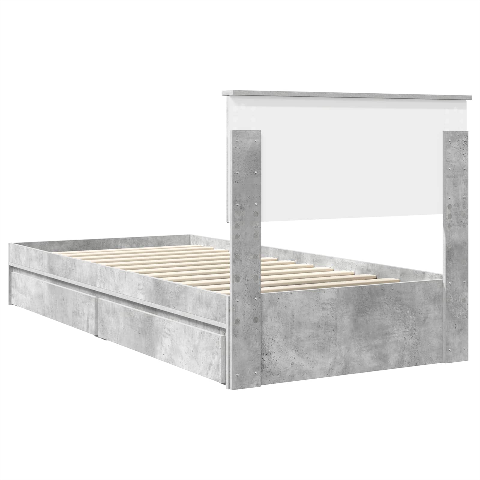 Lit de Rangement Gris béton 75 x 190 cm Bois d'ingénierie - XIOS