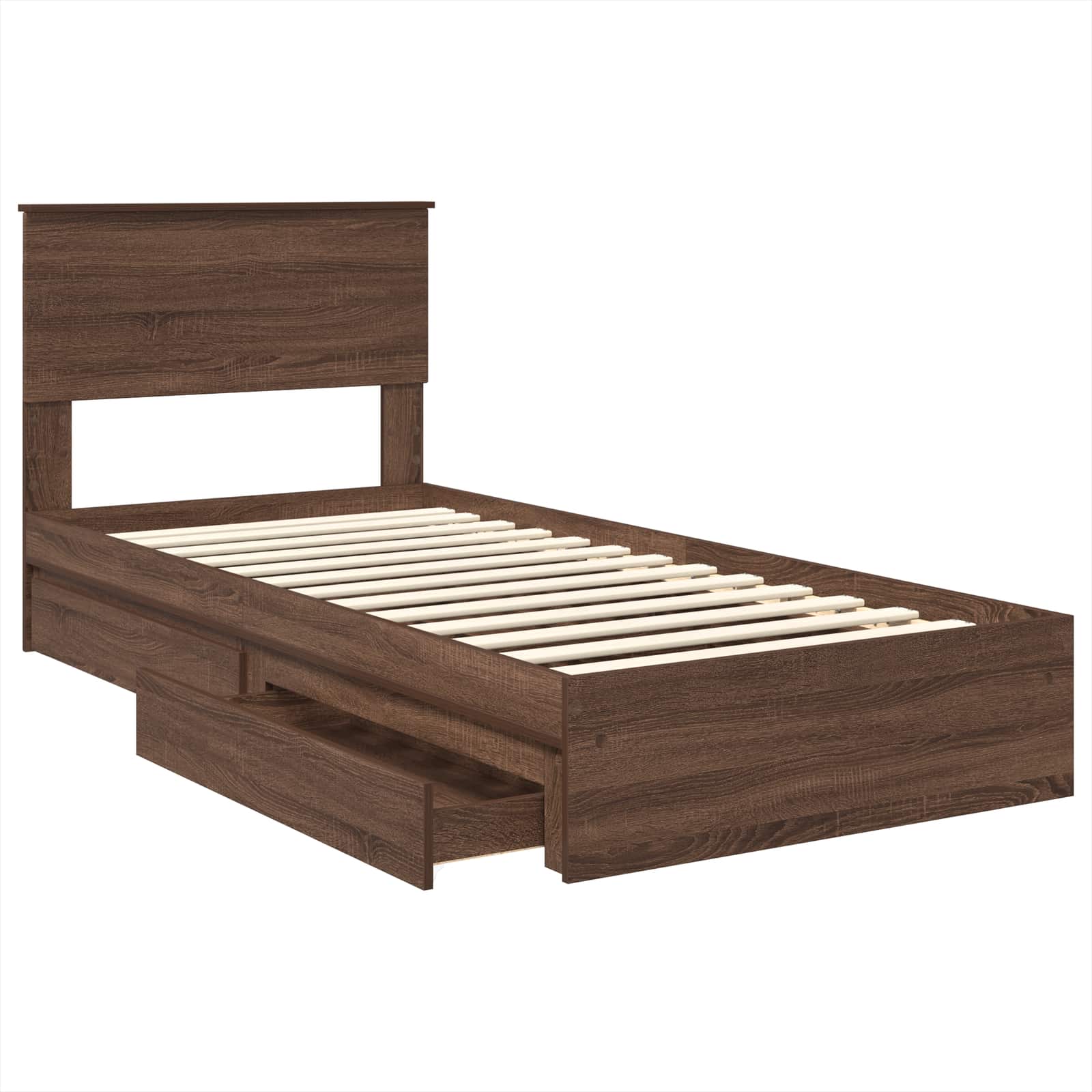 Lit de Rangement Chêne brun 75 x 190 cm Bois d'ingénierie - XIOS