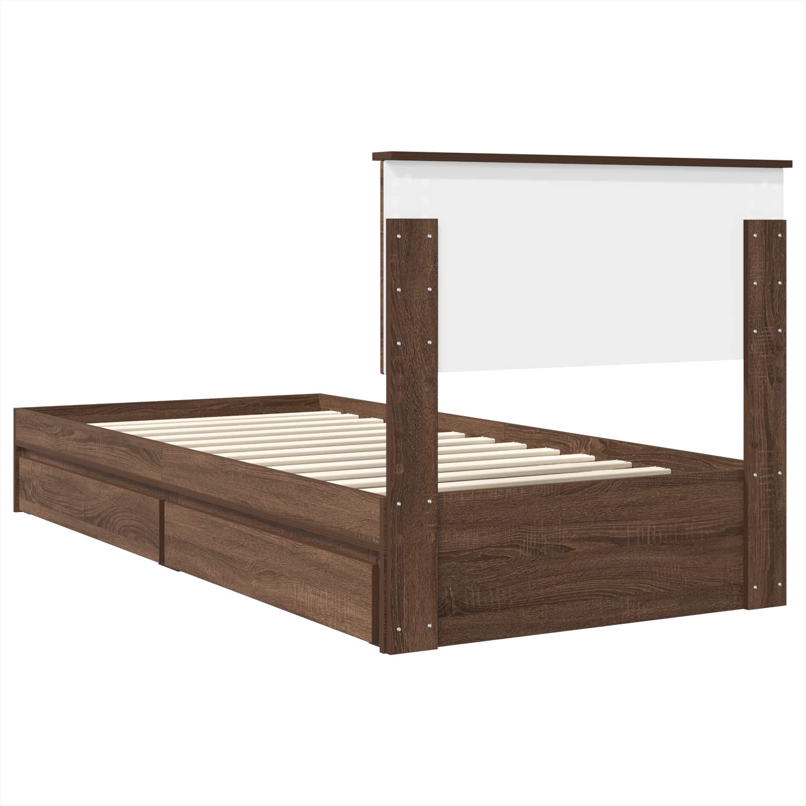 Lit de Rangement Chêne brun 75 x 190 cm Bois d'ingénierie - XIOS